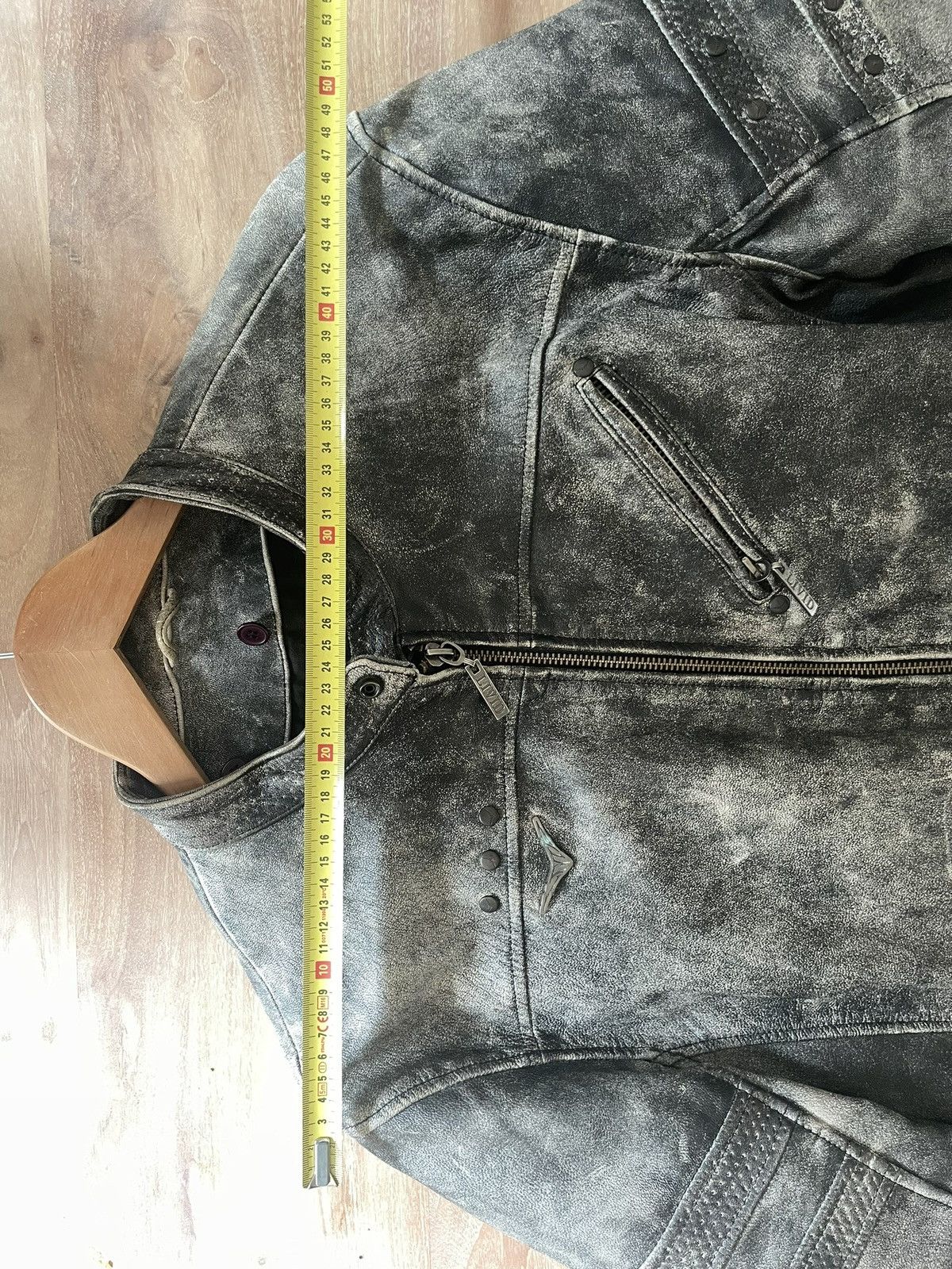Vintage Distressed Grey Leather Rider Jacket Size US XL / EU 56 / 4 - 6 Thumbnail