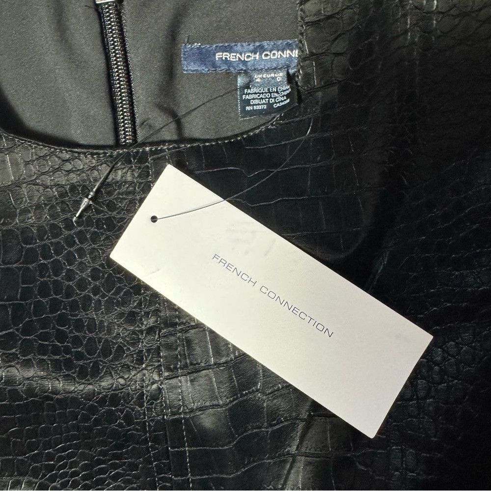 French Connection NWT New $138 French Connection Croc-Embossed Cut Out Black Size XS / US 0-2 / IT 36-38 - 6 Thumbnail