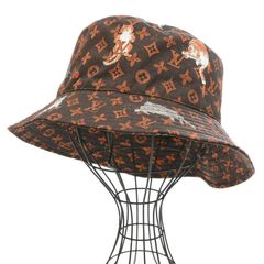 Louis Vuitton Monogram Pattern Bucket Hat In Black/Brown - Praise