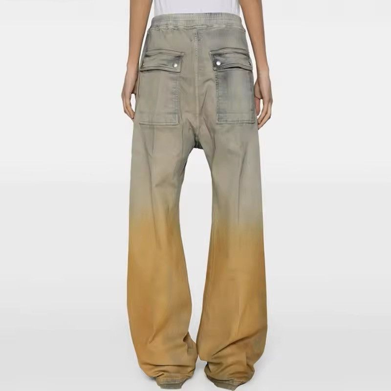Jean Gradient Color Washed Baggy Drawstring Jeans Size US 33 - 2 Thumbnail