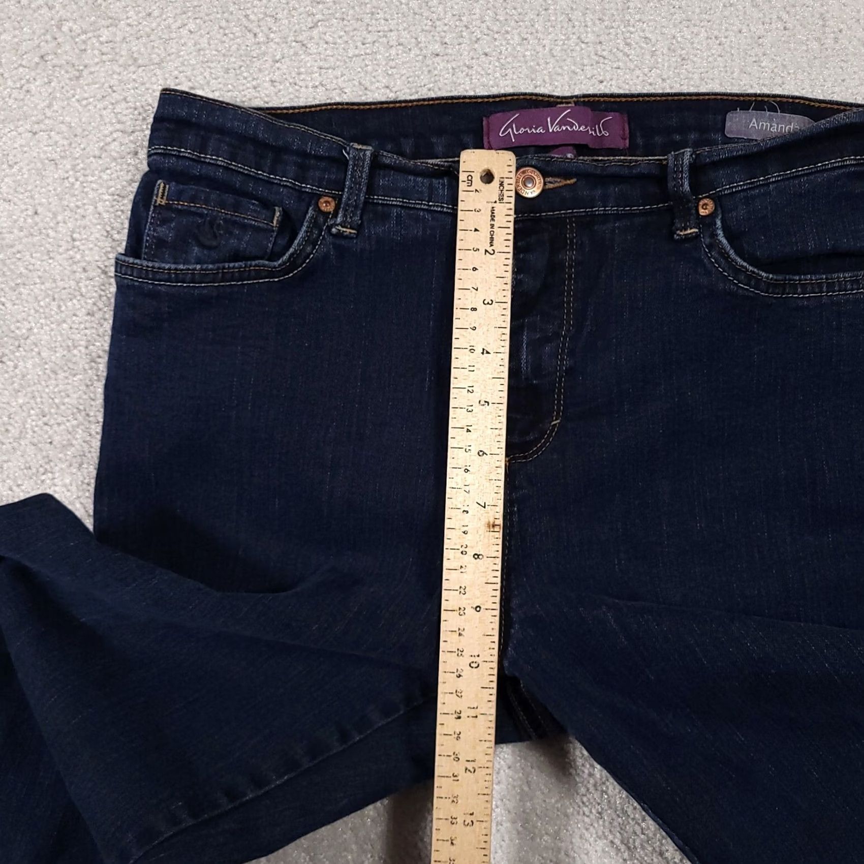 Gloria Vanderbilt Gloria Vanderbilt Amanda Jeans Women's 12P Stretch Dark Wash Denim Mid-Rise Jeans Size 34" / US 12 / IT 48 - 7 Thumbnail