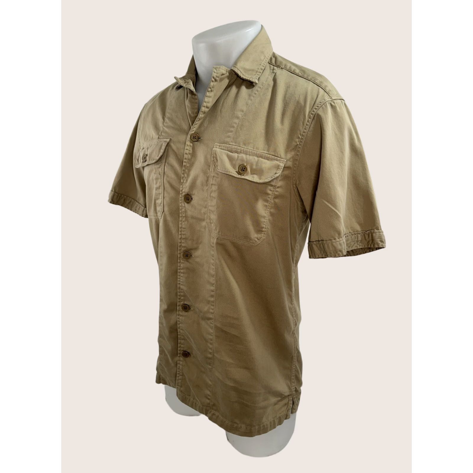 Allsaints ALLSAINTS Mens S/M Safari Bush Military Shirt Shirt Mens M Tan Military J5 Size US M / EU 48-50 / 2 - 1 Thumbnail