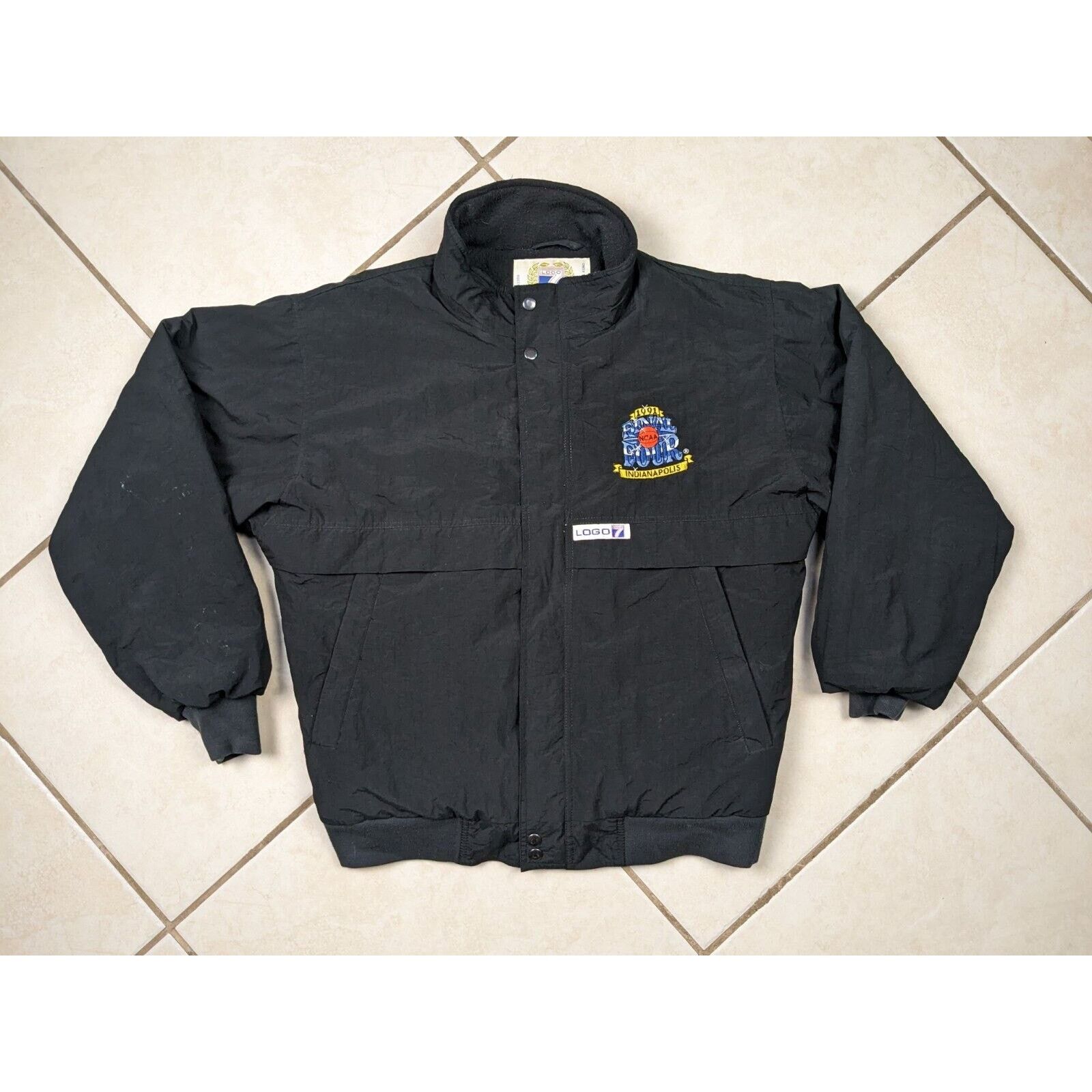 Logo 7 Vtg 1991 NCAA Final 4 Bomber Style Jacket Embroidered Logo 7 Size US M / EU 48-50 / 2 - 1 Thumbnail
