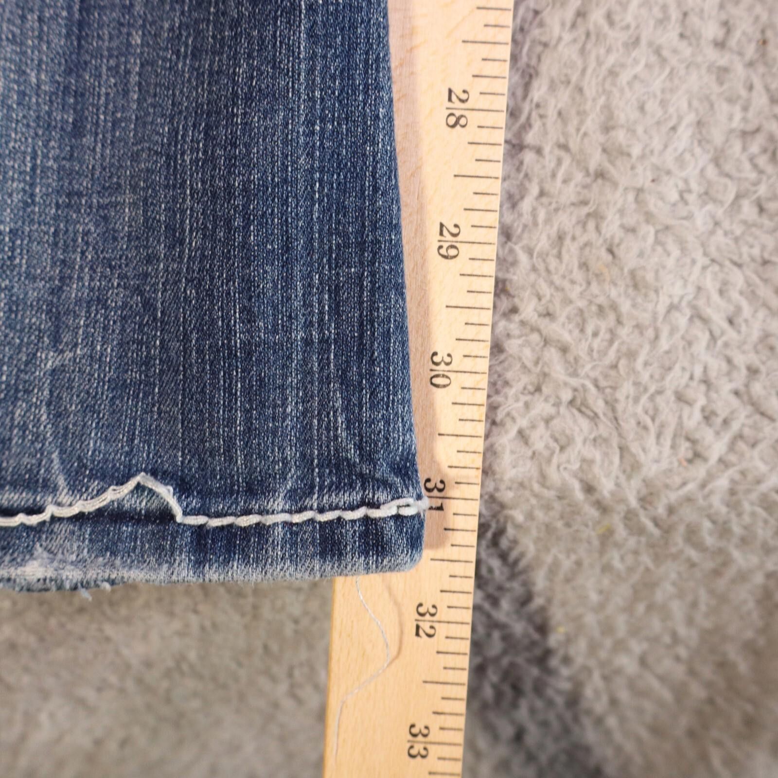 Designer Premiere Women 3/4 Blue Jeans Studded Rue21 Distress Size 27" / US 4 / IT 40 - 3 Thumbnail