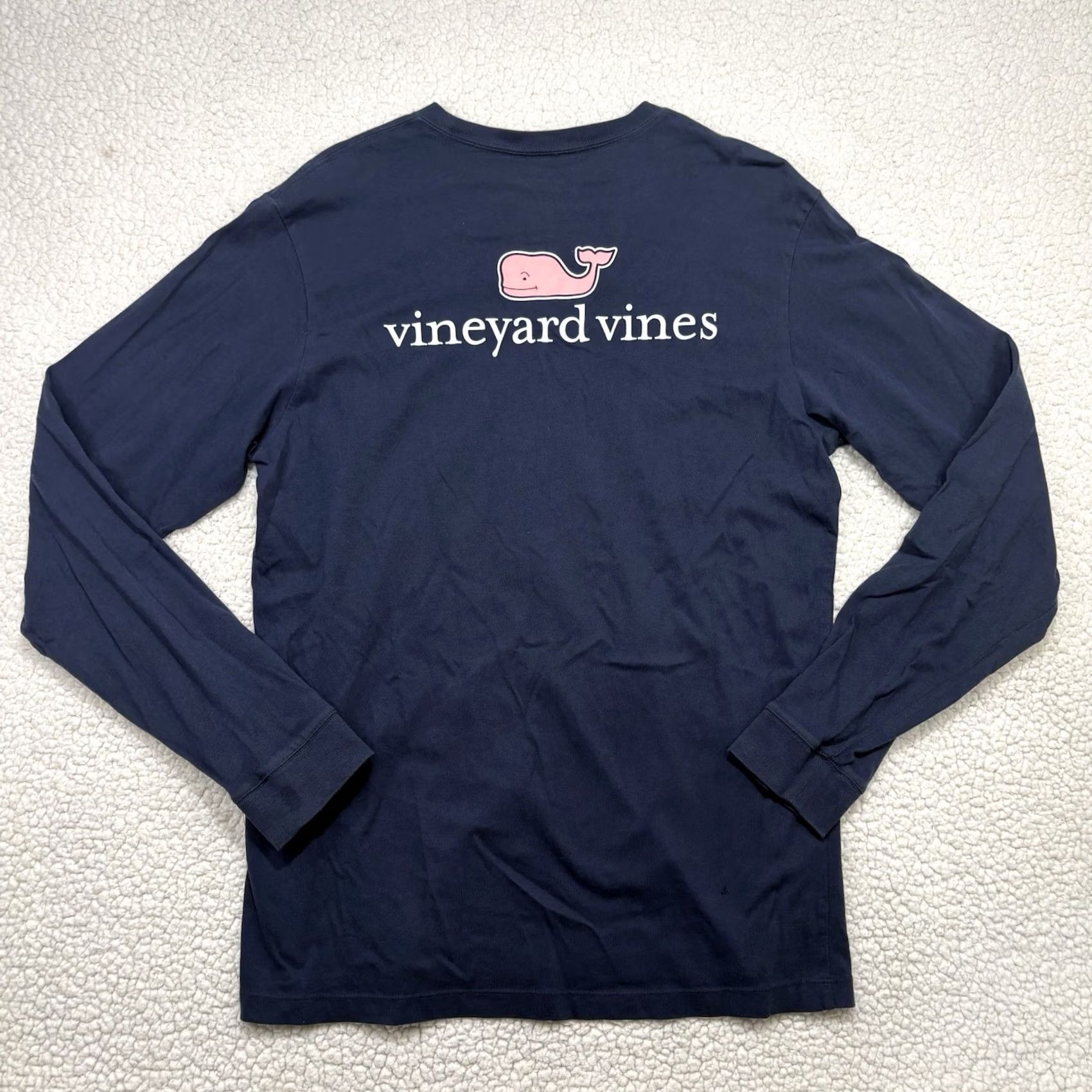 Vineyard Vines Vineyard Vines Navy Blue Pink Whale Long Sleeve Pocket Tee Men's Small Size US S / EU 44-46 / 1 - 2 Thumbnail