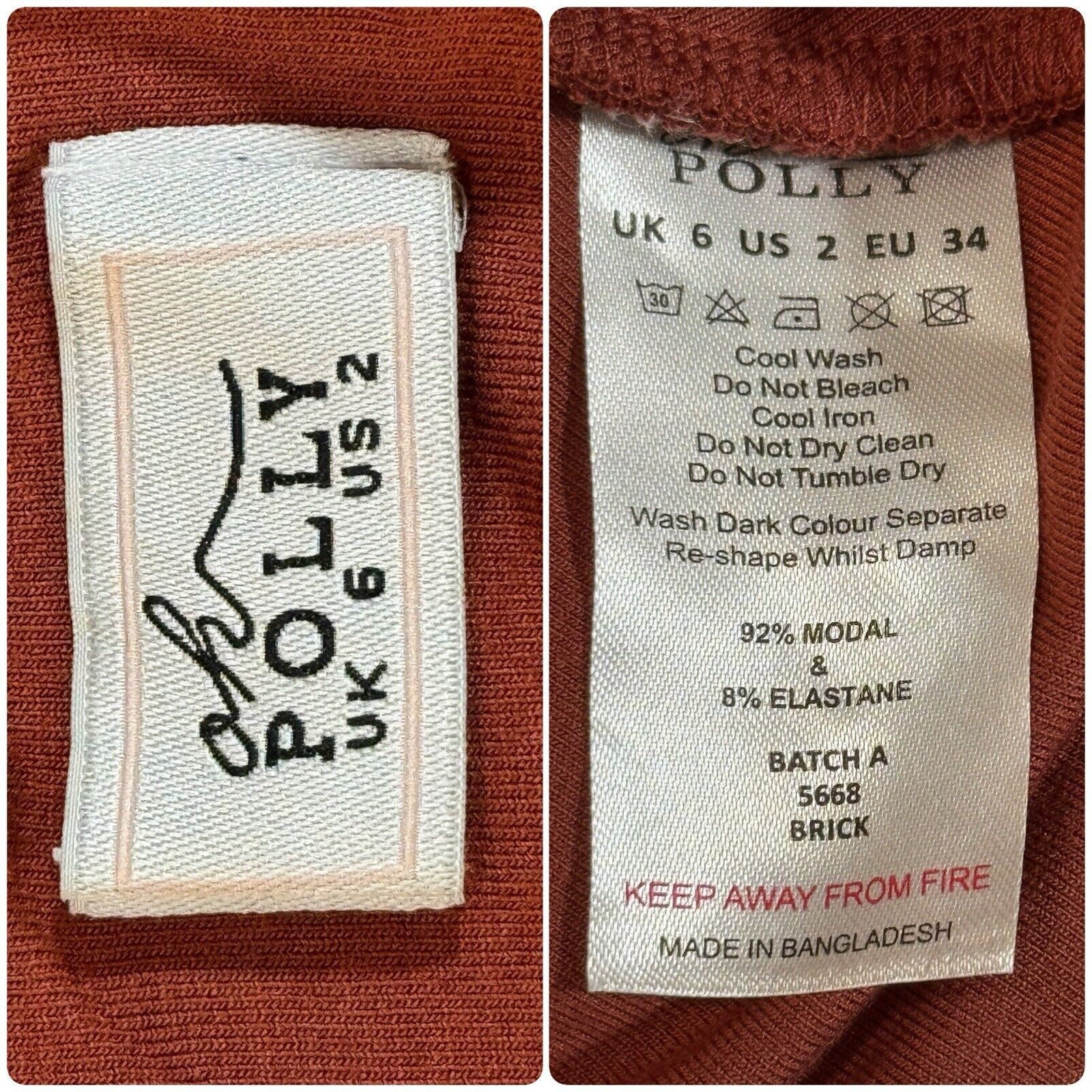 Other OH POLLY AMRYN Long Sleeve A-Line Mini Dress in Brick Sexy 2 Size XS / US 0-2 / IT 36-38 - 10 Thumbnail