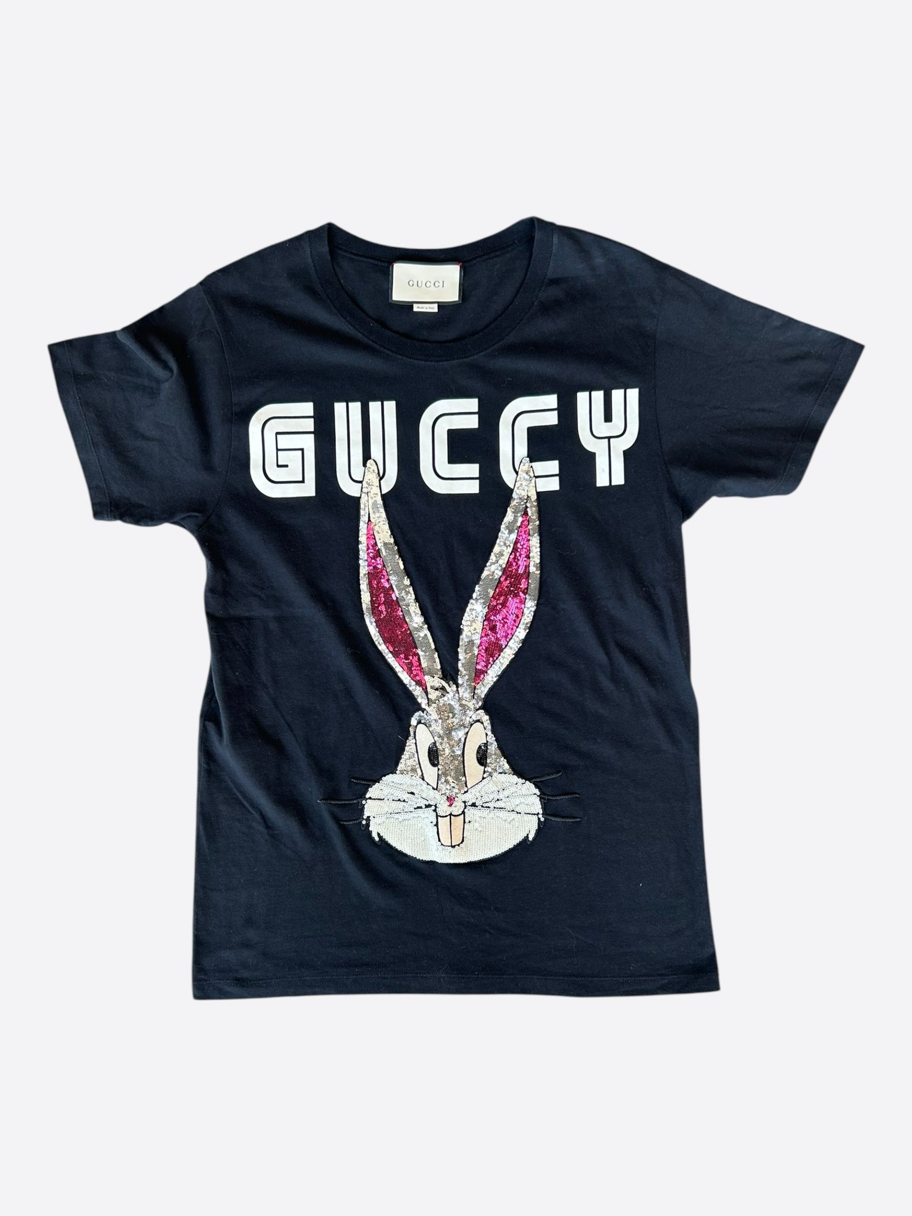 Gucci Gucci Black Sequin Bugs Bunny Graphic T-Shirt Size US XS / EU 42 / 0 - 1 Thumbnail