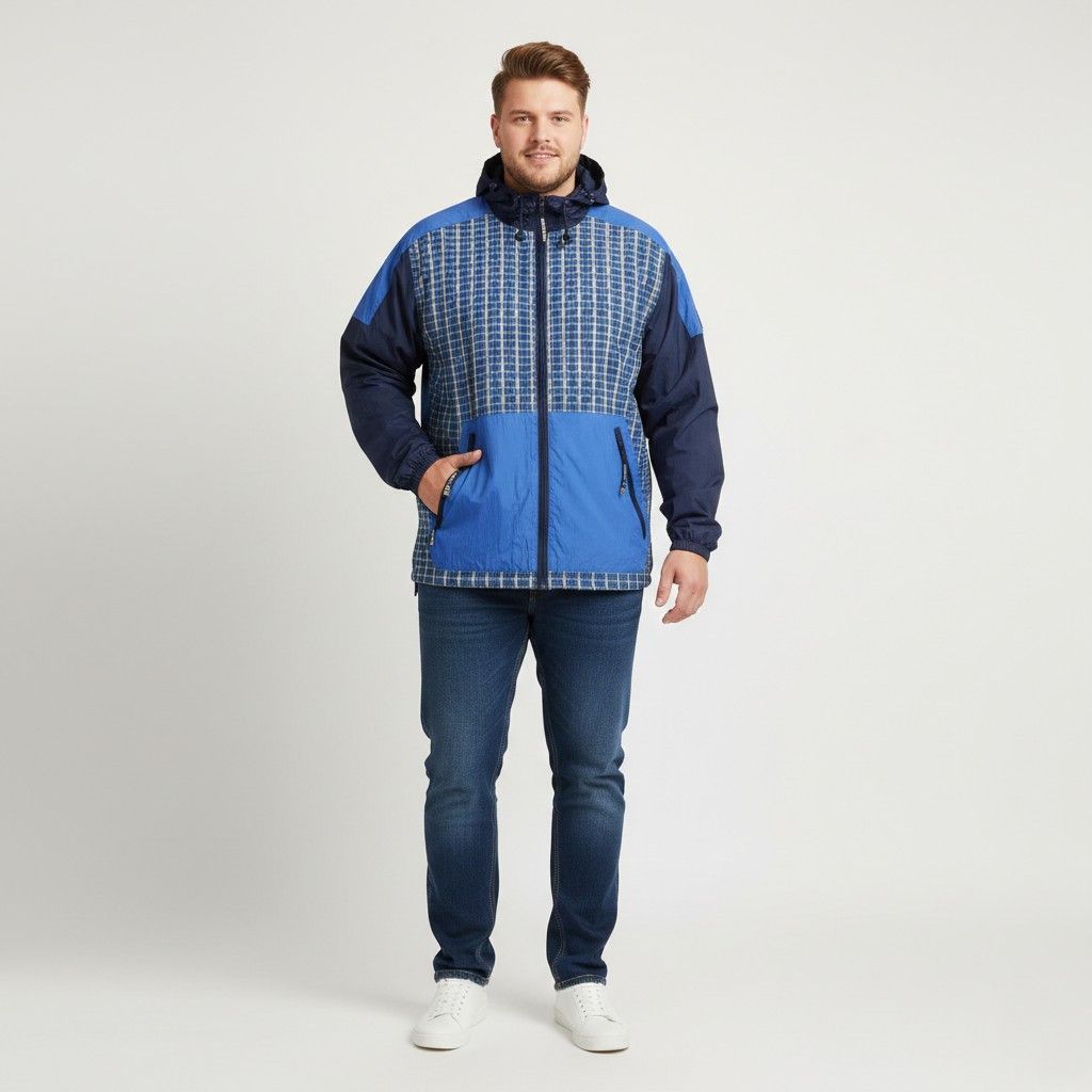 Vintage Jeantex Men XL 46/48 Jacket Blue Hooded Nylon 5356 Size US XL / EU 56 / 4 - 1 Thumbnail