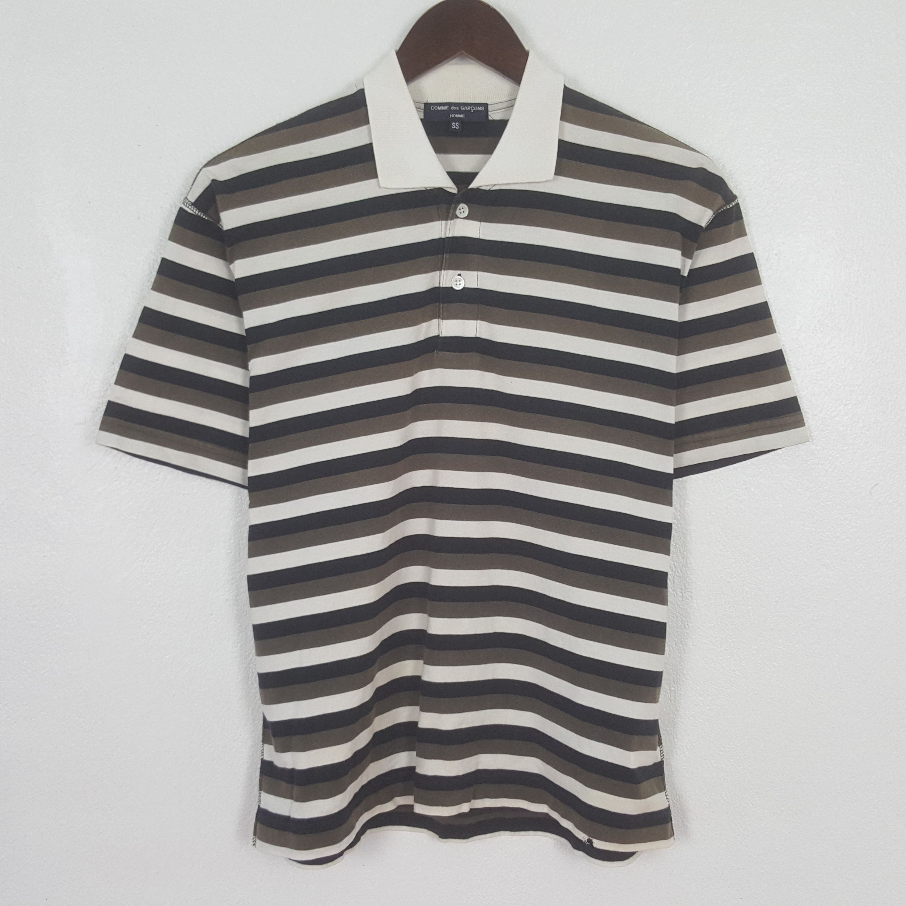 Comme des Garcons Homme Vintage Comme des Garçons Homme Striped Polos Shirt Size US XS / EU 42 / 0 - 1 Thumbnail