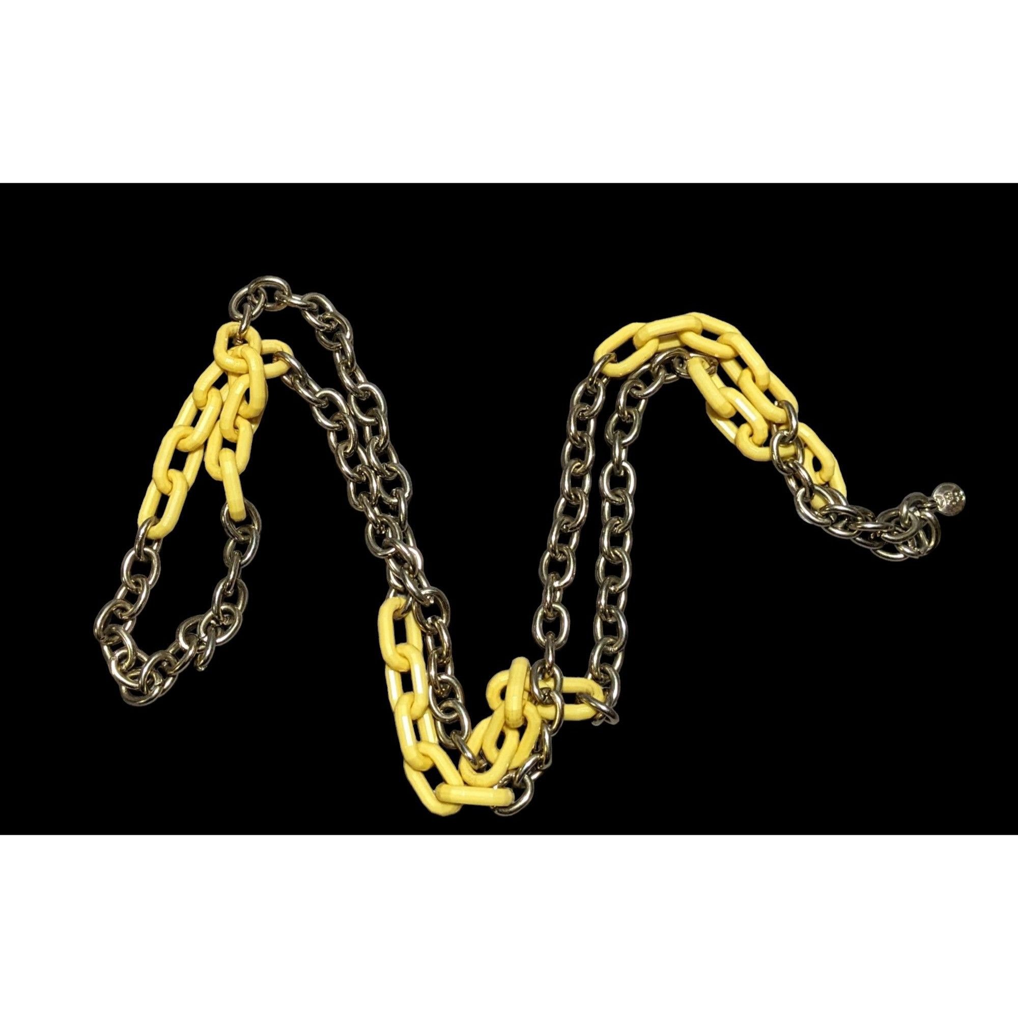 Other Vintage DEB Signed Yellow And Silver Link Necklace Size ONE SIZE - 2 Thumbnail