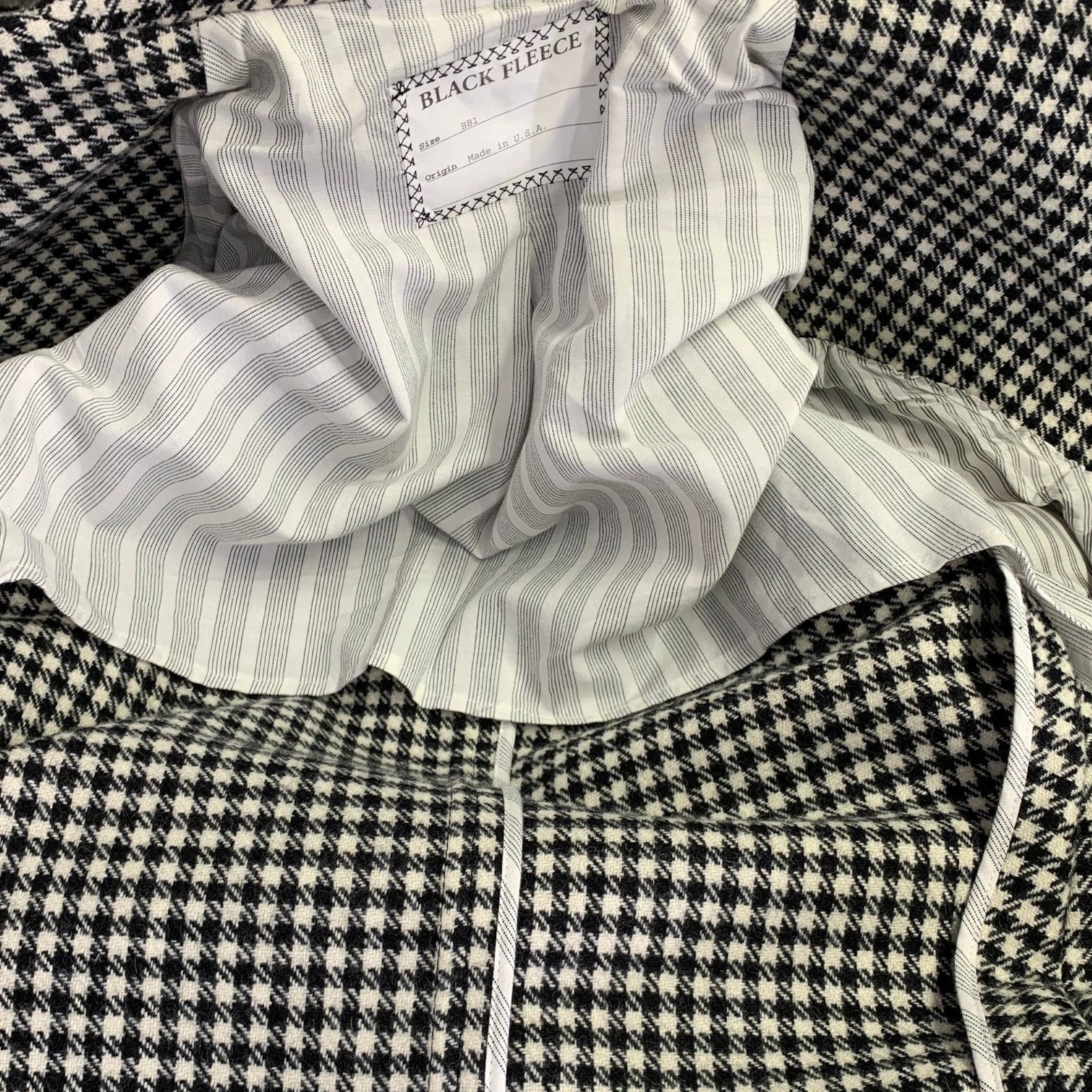 Brooks Brothers Black Fleece BLACK FLEECE 38 Black White Checkered Wool Notch Lapel Suit Size 38R - 7 Thumbnail