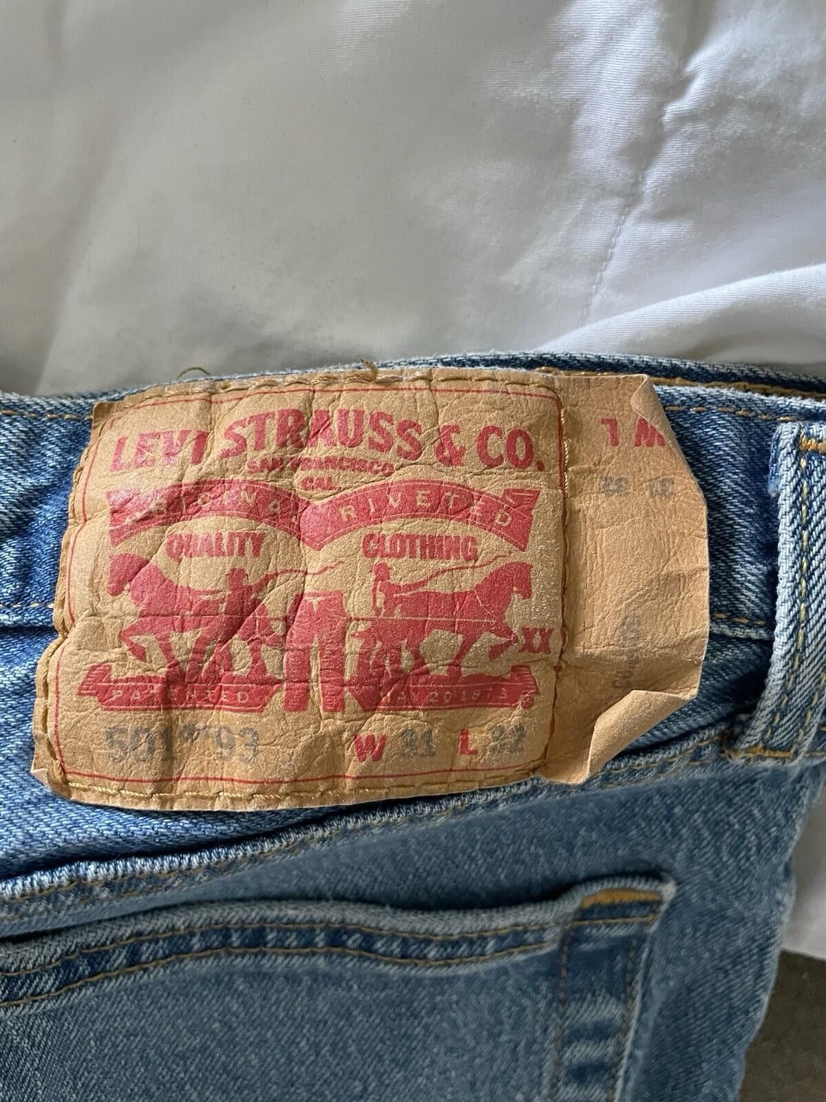 Levi's Levis 501 93 Stone Wash Jeans 31x32 Size US 31 - 3 Thumbnail