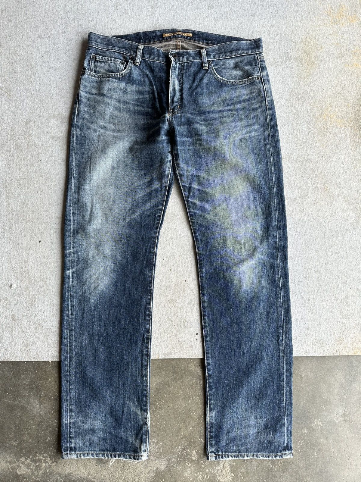 Fragment Design S-001 UNIQLO Japanese Brand Jeans Blue Washed Denim Pants Size US 36 / EU 52 - 1 Thumbnail