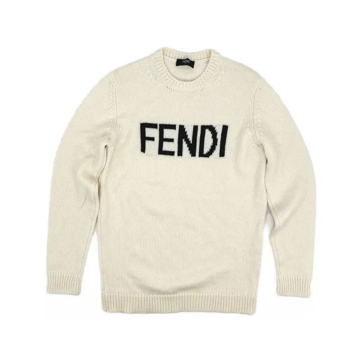 Fendi Logo Wool Long Sleeve Sweater for Men -2507