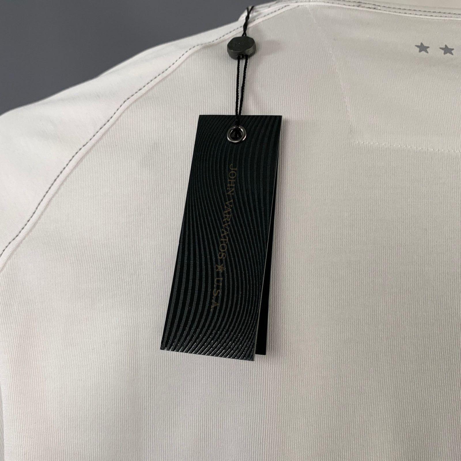 John Varvatos JOHN VARVATOS White Contrast Stitch Cotton Blend T-shirt Size US XXL / EU 58 / 5 - 5 Thumbnail