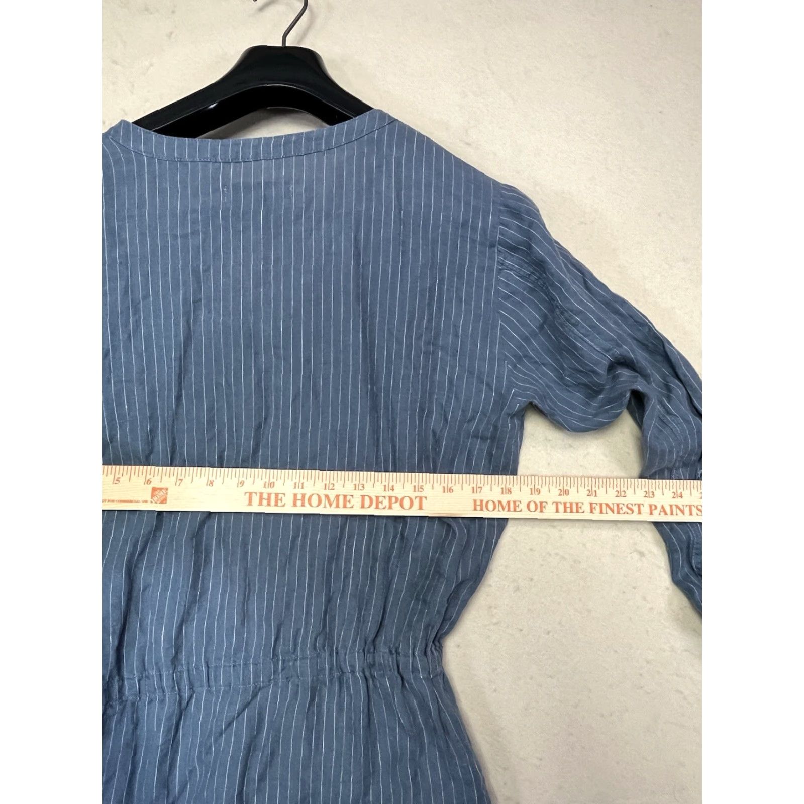 Michael Stars Michael Stars Women Dress Linen Long Sleeve Button Front A-Line Knee Length Blue M Size M / US 6-8 / IT 42-44 - 3 Thumbnail