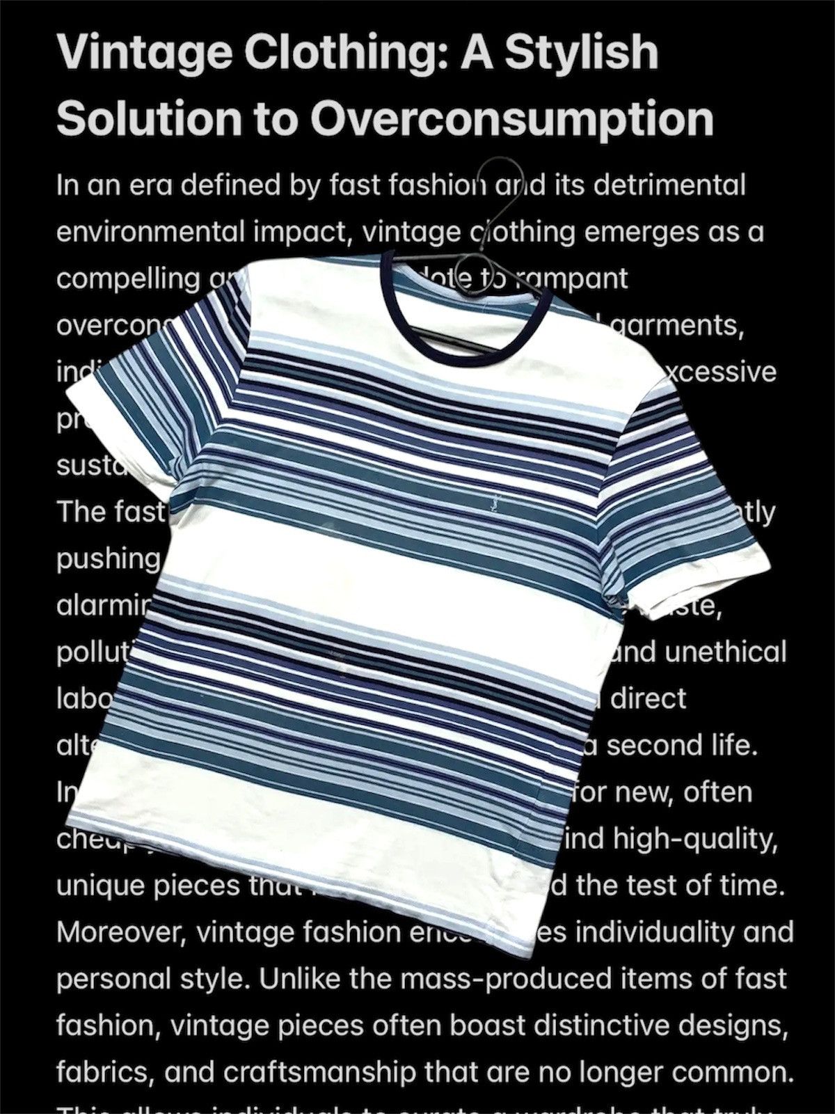 Yves Saint Laurent Vintage Yves Saint Laurent striped navy tee logo size Xs/S Size US S / EU 44-46 / 1 - 1 Thumbnail