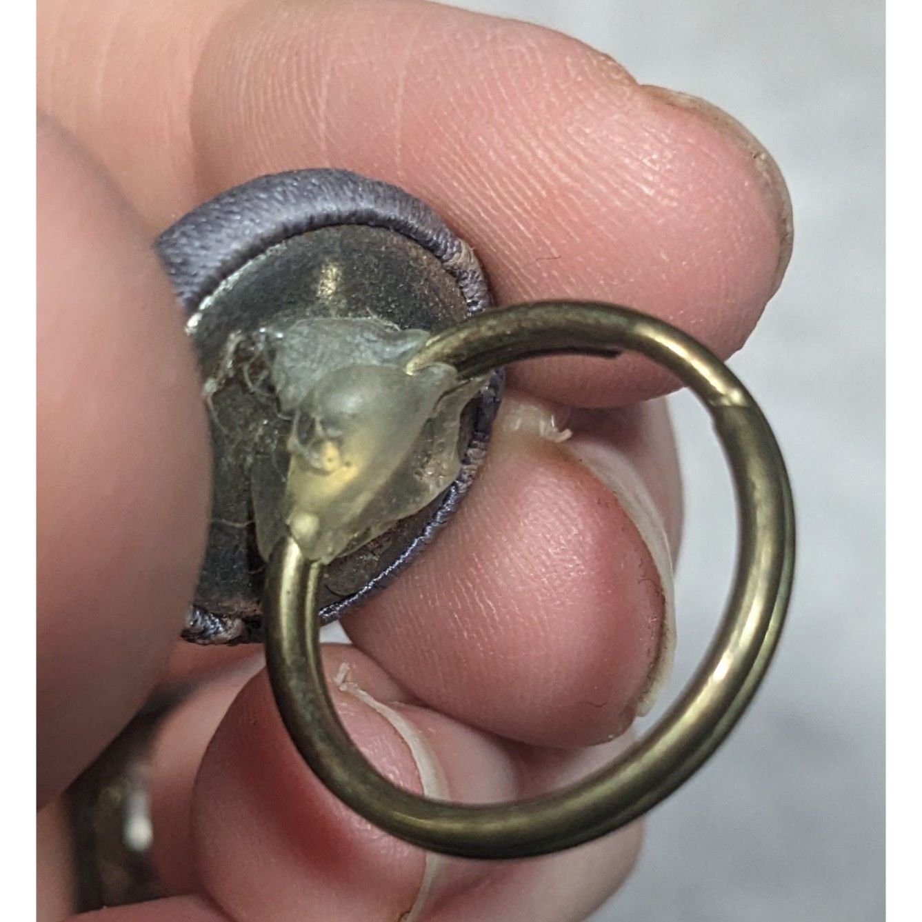 Other Upcycled Vintage Blue Fabric Floral Button Ring Size 6 1/2 Size ONE SIZE - 4 Thumbnail
