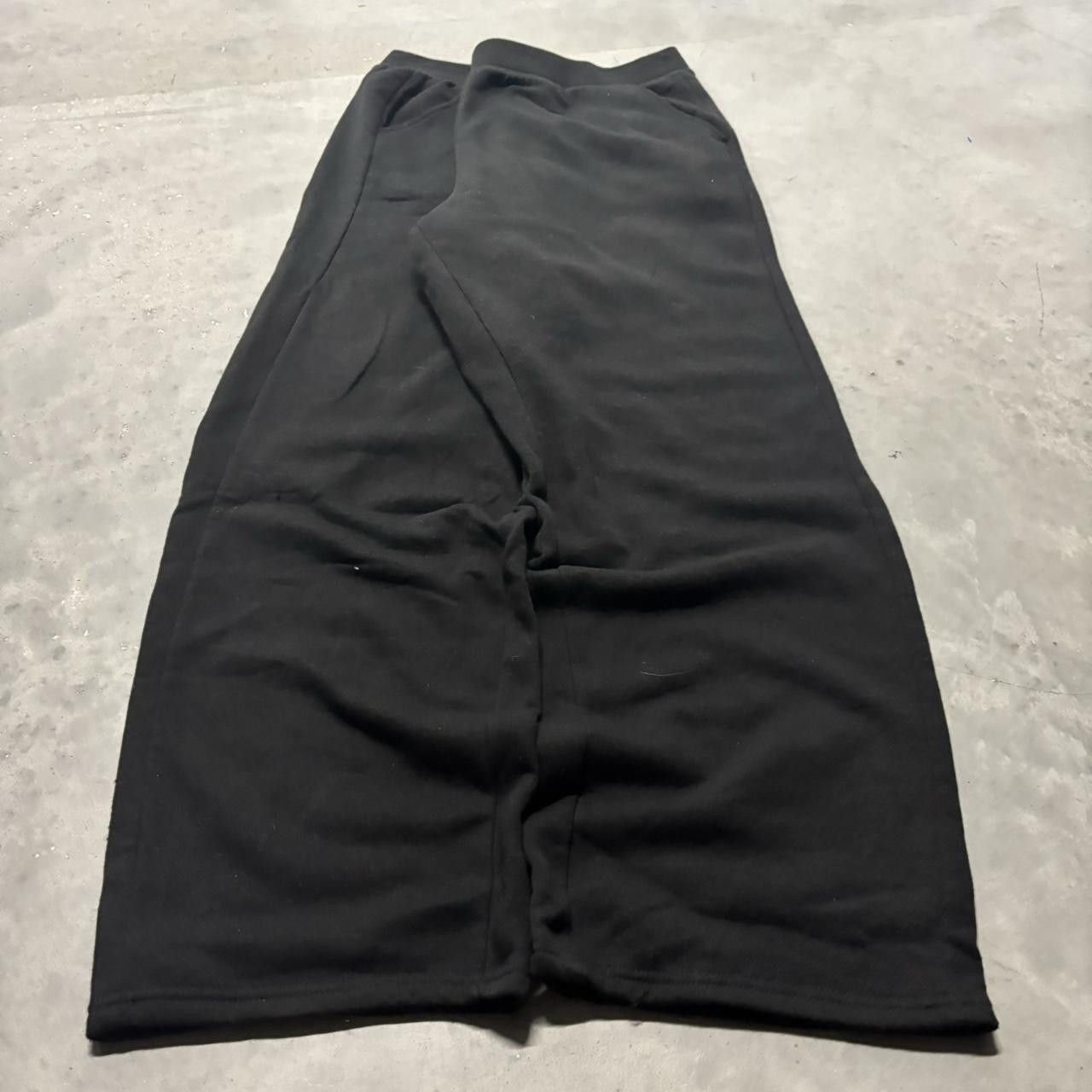 Japanese Brand × Vintage Crazy Vintage Y2K/2000s Baggy Black Skater Essential Sweatpants! Size US 38 / EU 54 - 3 Thumbnail