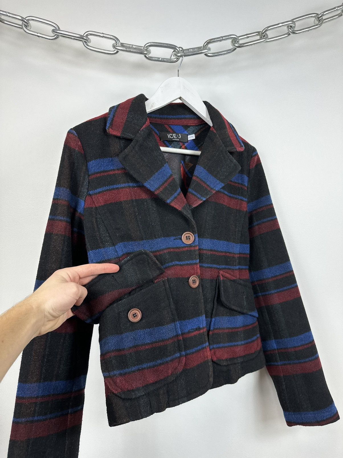 Iceberg Vintage 90s Iceberg Checkered Luxury Designer Blazer Jacket Size M / US 6-8 / IT 42-44 - 4 Thumbnail