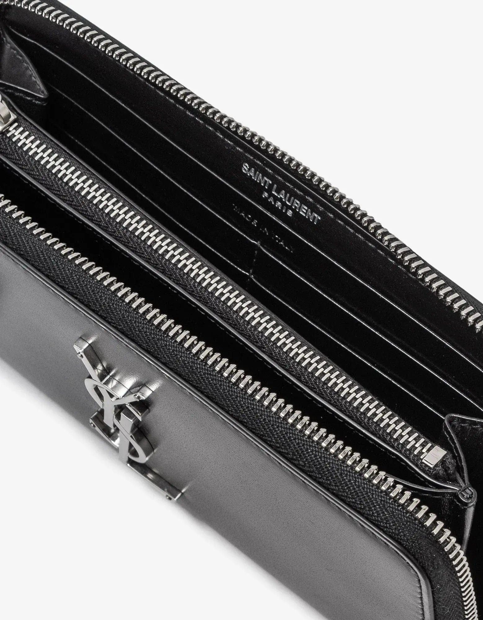 Saint Laurent Paris Saint Laurent Black Cassandre Zip Long Wallet Size ONE SIZE - 5 Thumbnail