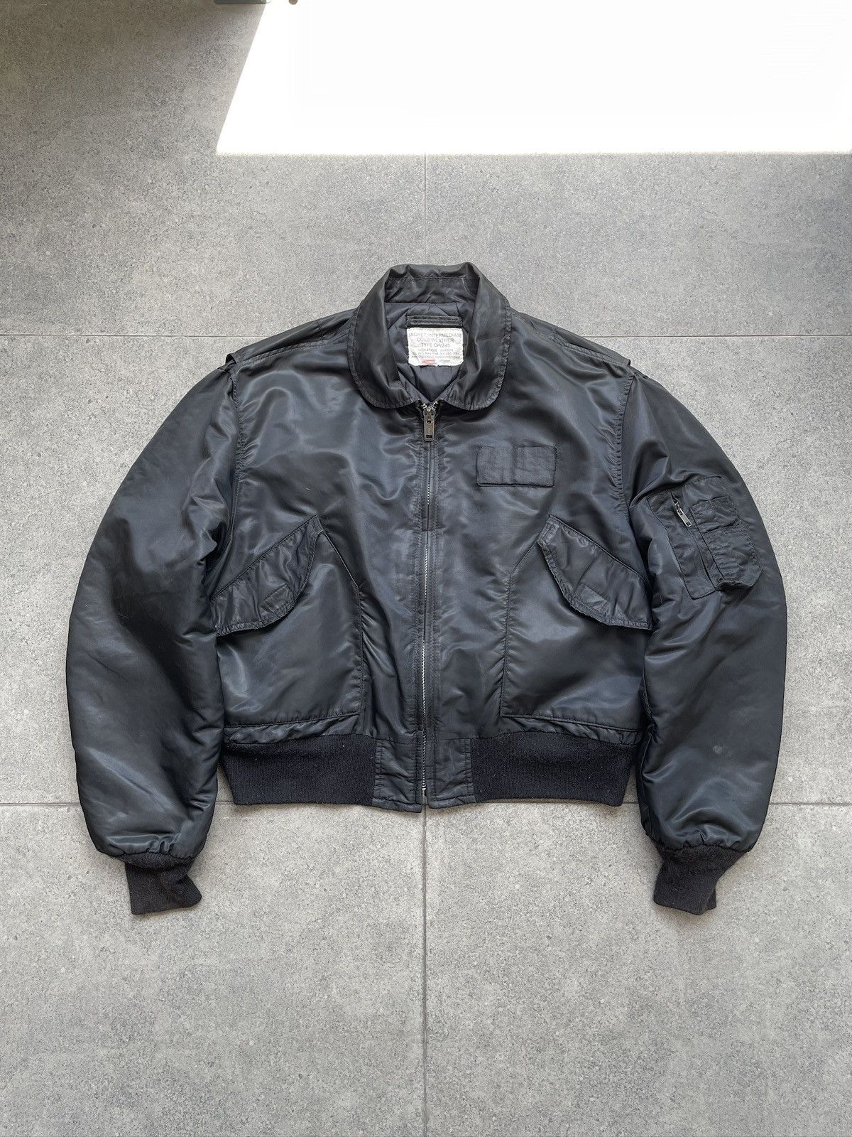 image of I Spiewak And Sons x Military Bomber Flight Intermediate Cold Weather Type Cpw-45 Jacket in Black (