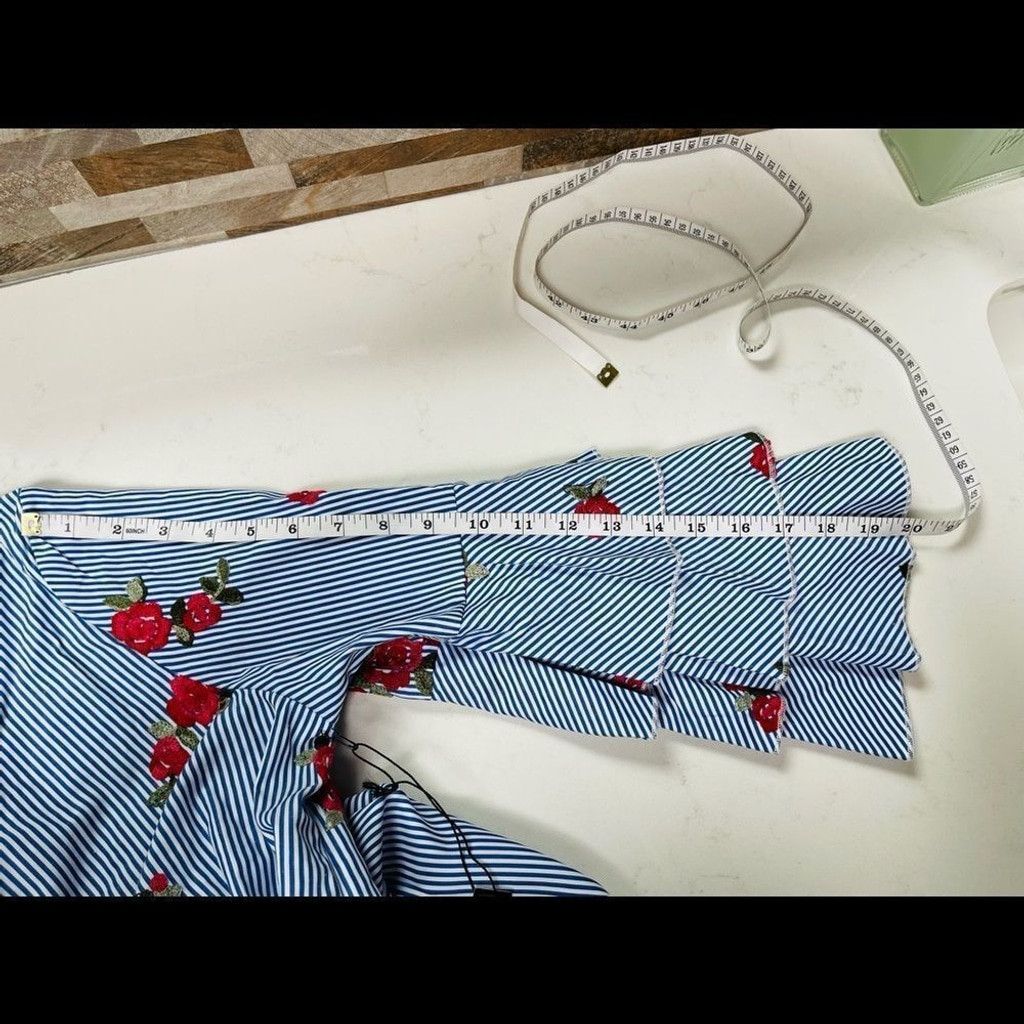 Other MAXSPORT LA Floral embroidered pinstripe dress ruffles M Size M / US 6-8 / IT 42-44 - 12 Thumbnail