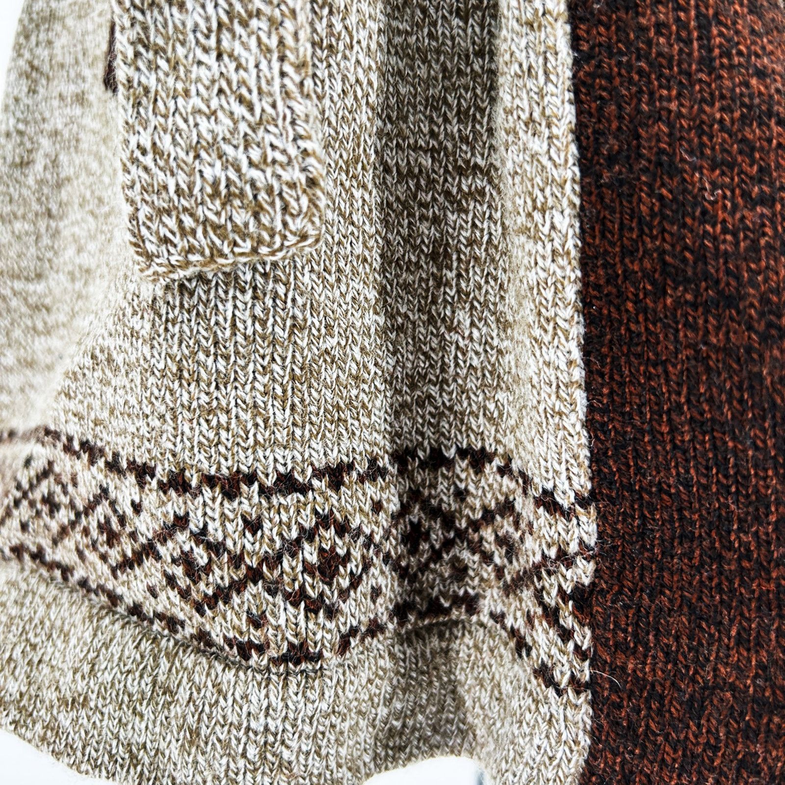 Vintage 70s/80s Brown Boho Collared Grandpa Cardigan + Matching Tie Size S / US 4 / IT 40 - 4 Thumbnail