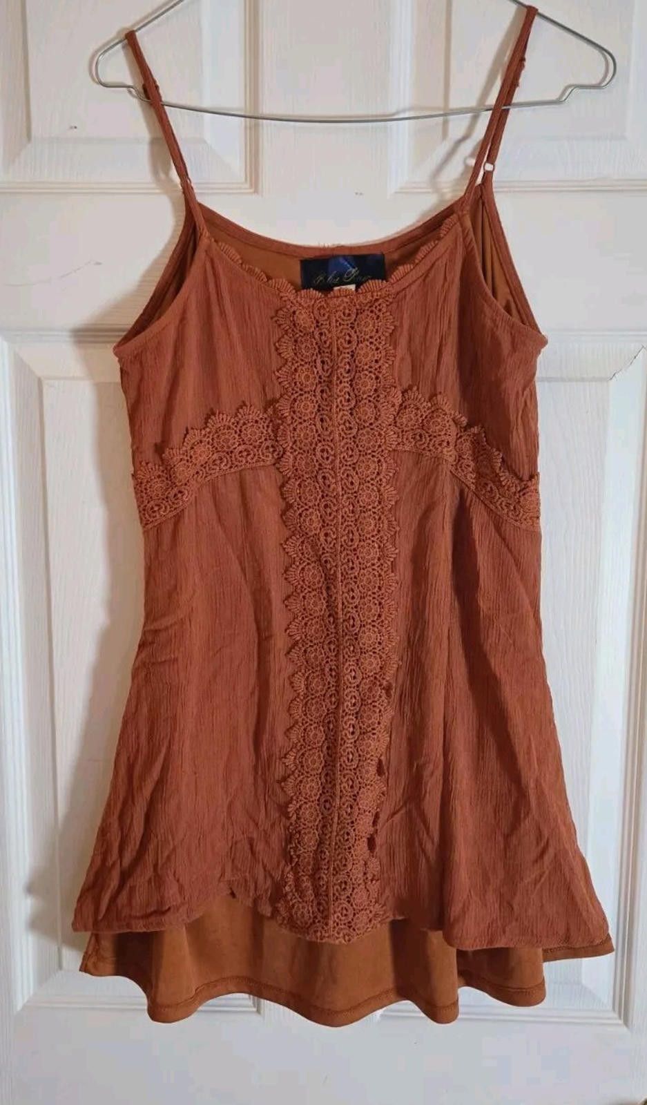 Other Blue Rain Tank Top Blouse Womens Size XS Burnt Orange Knit L Size XS / US 0-2 / IT 36-38 - 2 Thumbnail