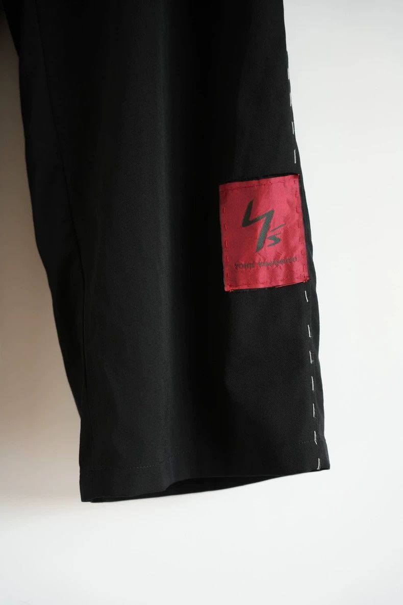 Yohji Yamamoto Yohji Yamamoto Yohji Yamamoto Black Wool Pants with Red Pa Size US 43 - 4 Thumbnail