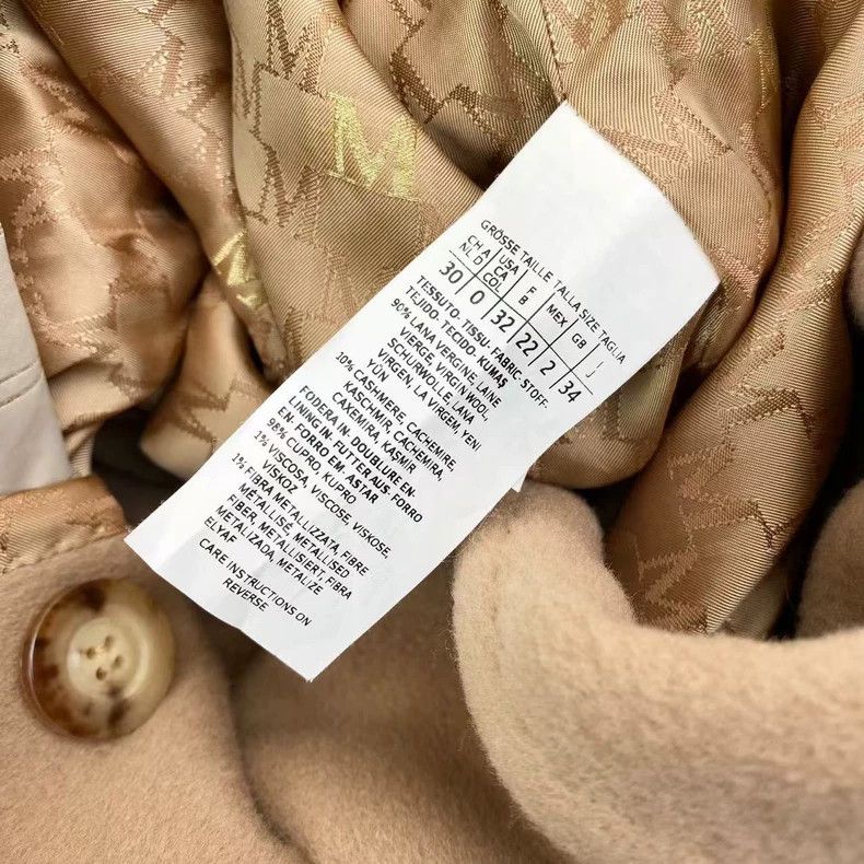 Max Mara Max Mara Wool 101801 Series Brown Wool Lapel Double Breast Size XS / US 0-2 / IT 36-38 - 5 Thumbnail