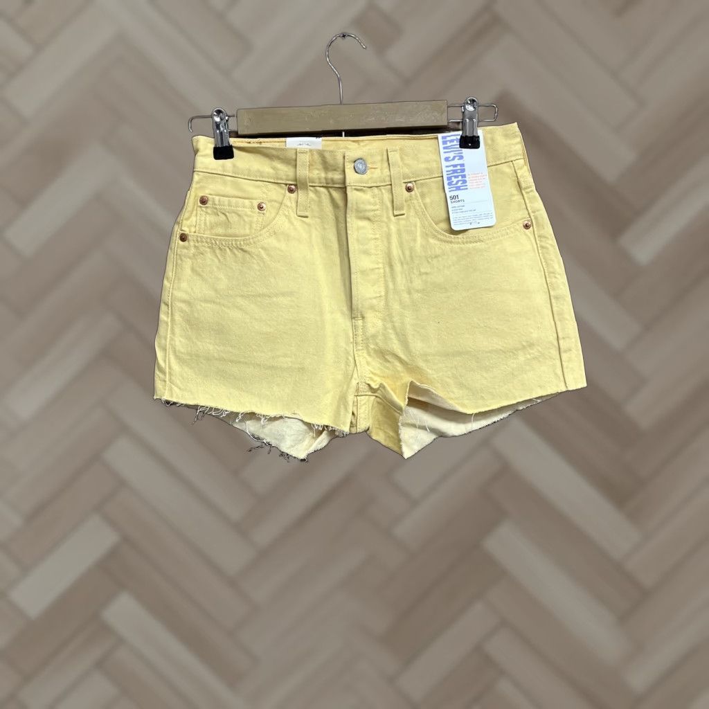 Levi's Levi's Yellow 501 Shorts High Rise Women 27 Regular Cut-Off Jeans Shorts Womens 27 High Rise Yellow Levi's 501 Size 27" / US 4 / IT 40 - 1 Thumbnail