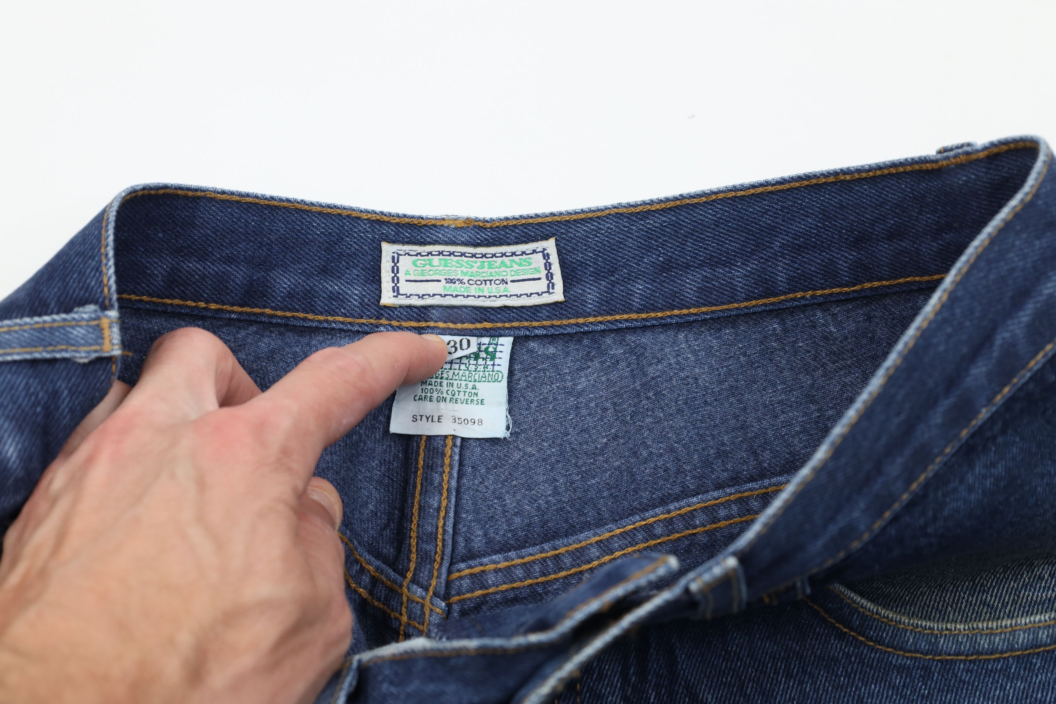 Guess Vintage 90s Guess Spell Out Tapered Leg Denim Jeans Blue USA Size US 30 / EU 46 - 9 Thumbnail