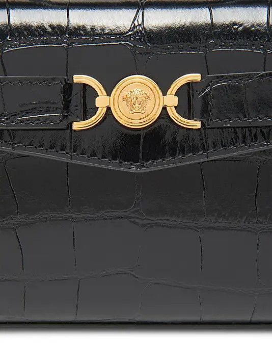 Versace os11x0326 Size: OS / Small Croc-Embossed Leather Handle Bag Size ONE SIZE - 4 Thumbnail