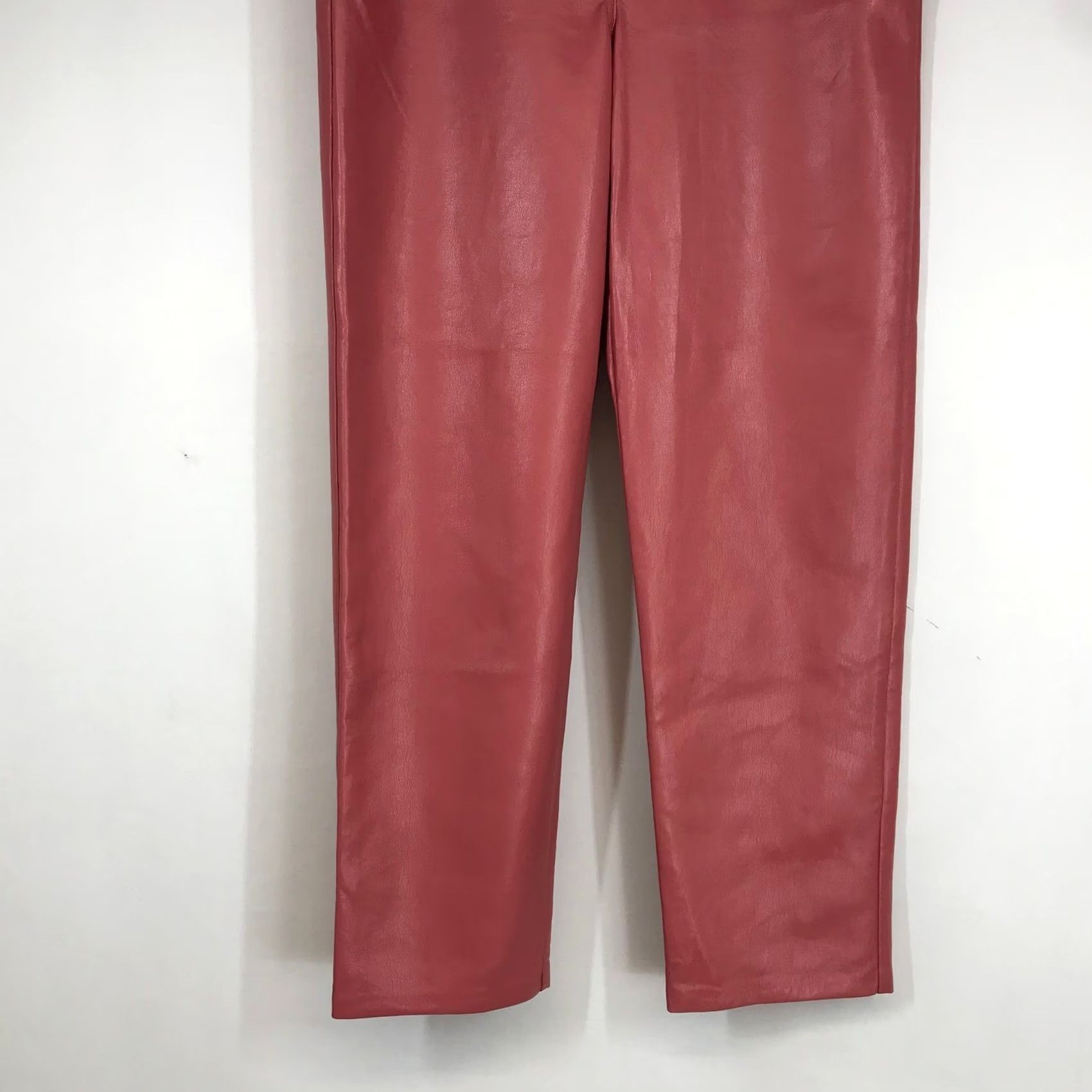Vintage Wilfred Free Melina Pants Pink Vegan Leather High Waist Straight Leg Size 14 Size 36" / US 14 / IT 50 - 3 Thumbnail
