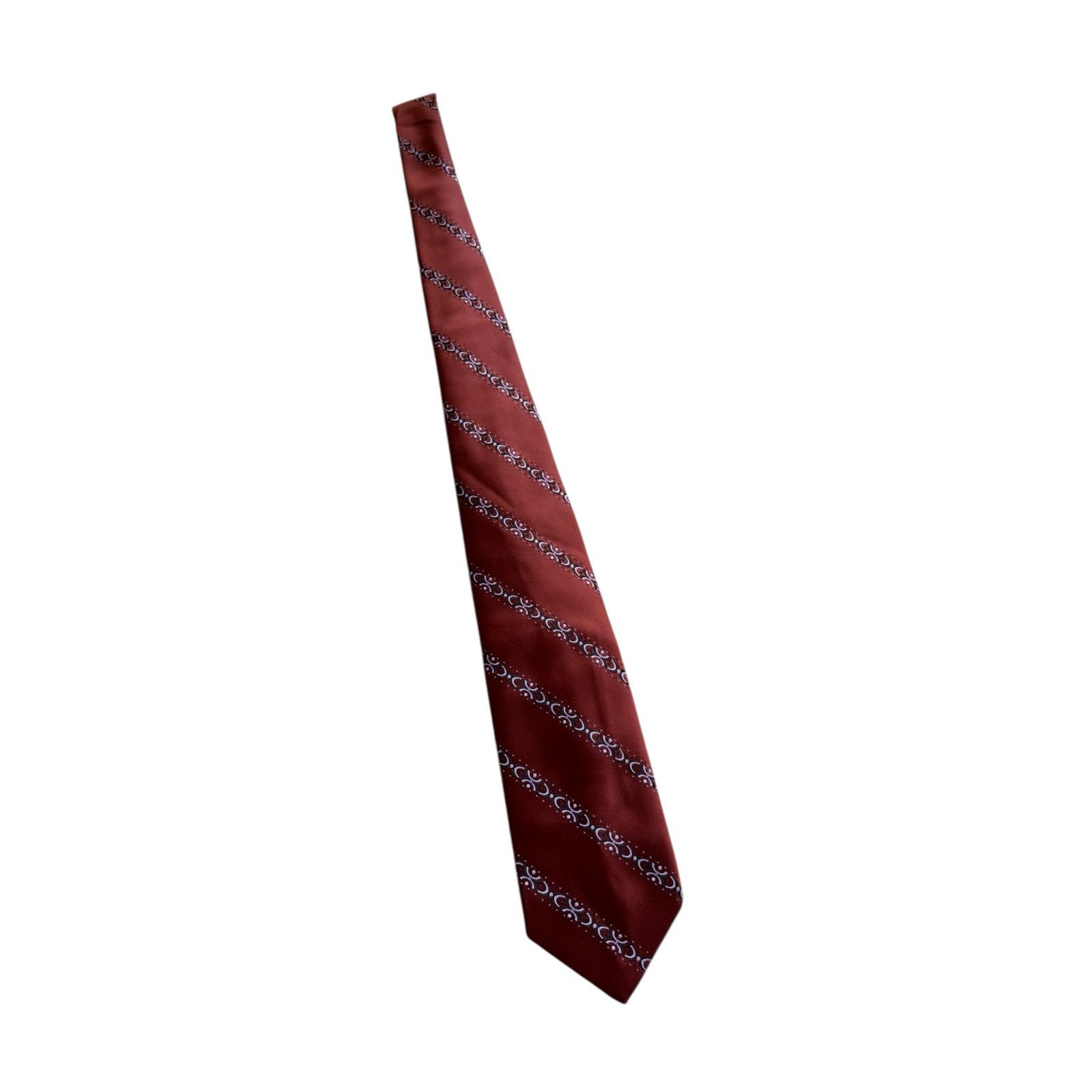 Givenchy Vintage *NEW* GIVENCHY Orange & Brown Midcentury Tie Poly Size ONE SIZE - 2 Thumbnail