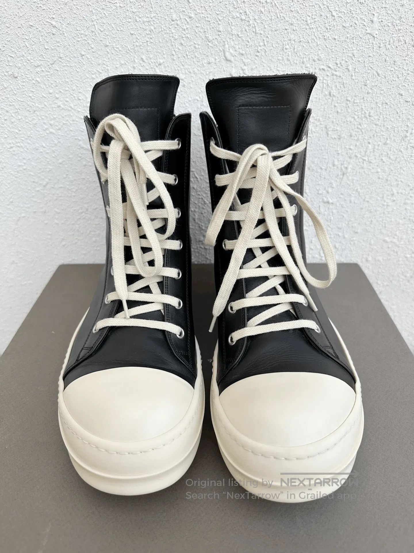 Rick Owens Rick Owens Leather High-Top Sneakers. Size US 10.5 / EU 43-44 - 3 Thumbnail