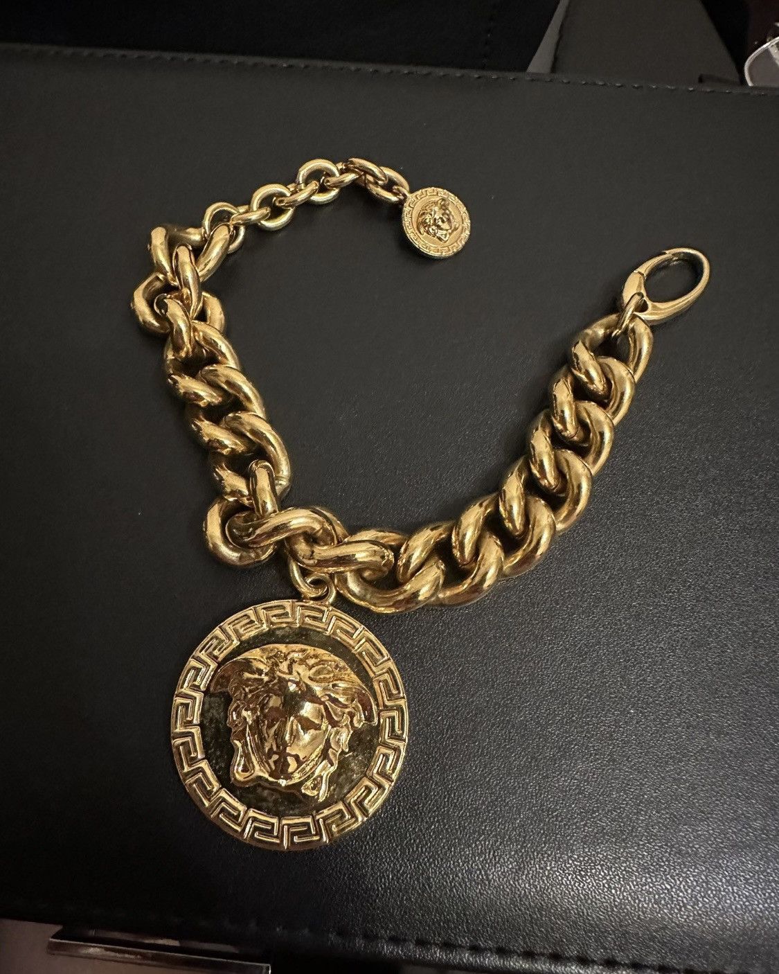 image of Versace Medusa Chain Bracelet in Gold, Men's