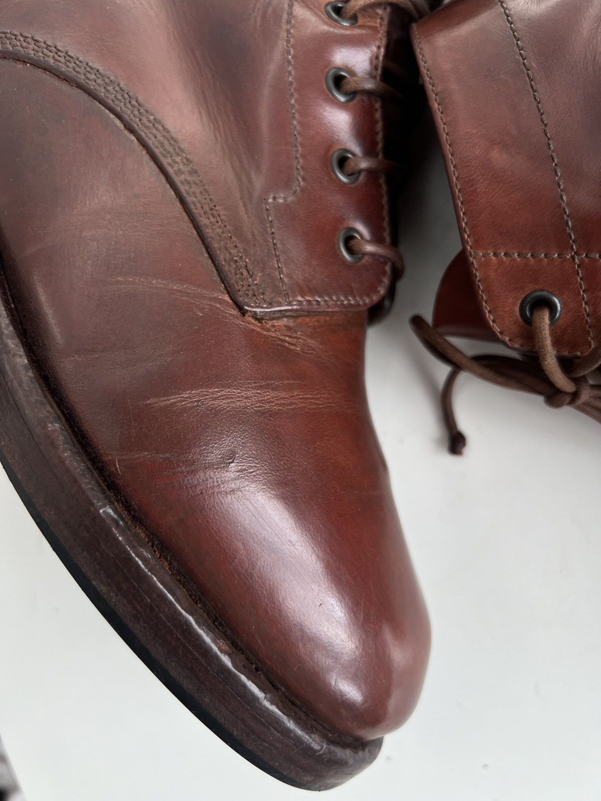 Marsell 🔥Officine Creative Lawry 001 Leather Cognac Boots Size US 11.5 / EU 44-45 - 15 Thumbnail