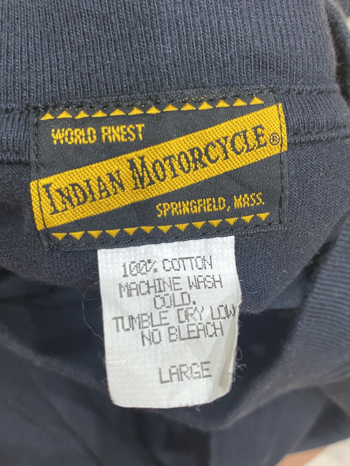 Indian Motorcycle Rare INDIAN MOTORCYCLE Embroidery Black Tee Shirt L Size US L / EU 52-54 / 3 - 15 Thumbnail