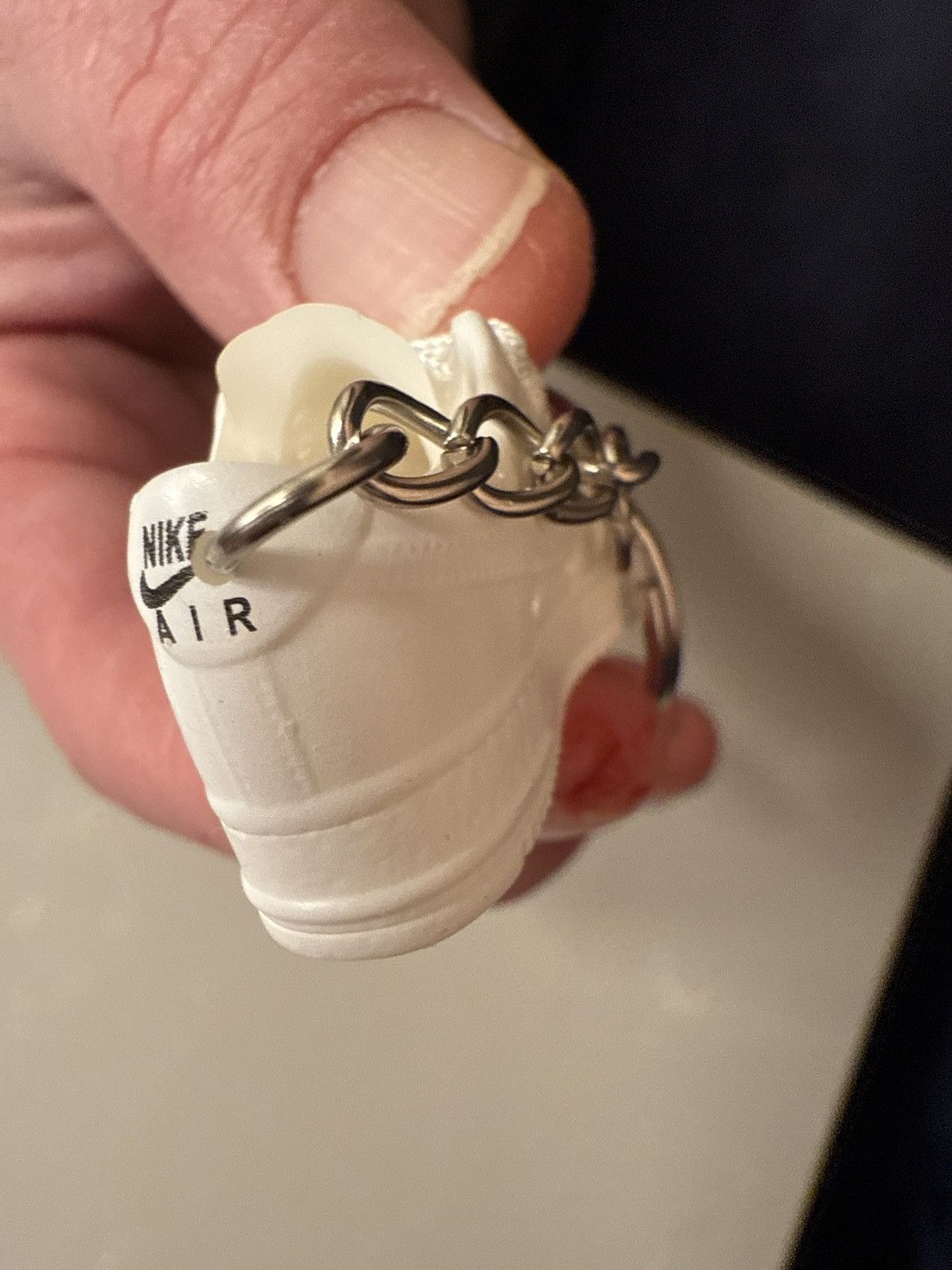Nike 3D Mini Sneaker, Nike AF1 triple white, keychain shoe NEW! Size ONE SIZE - 7 Thumbnail