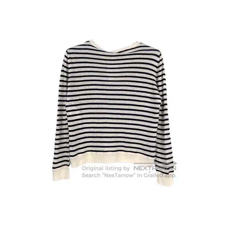 Dior Dior Dark blue and white striped plant pattern sweater Size XXS / US 00 / IT 34 - 2 Thumbnail