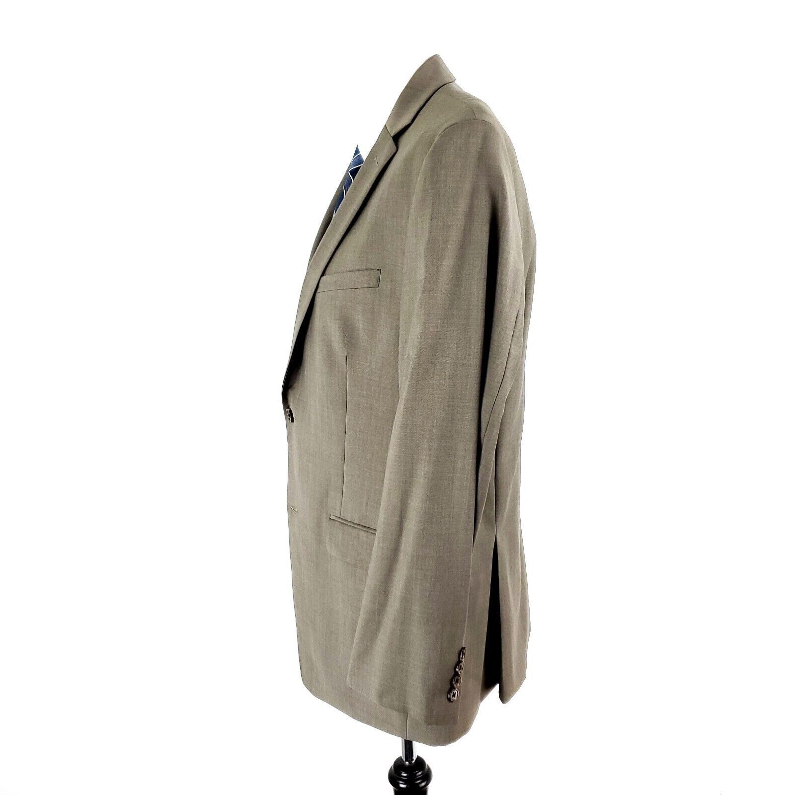 Joseph Abboud Joseph Abboud Wool 2 Button Blazer 40R Beige Birdseye Size 40R - 4 Thumbnail