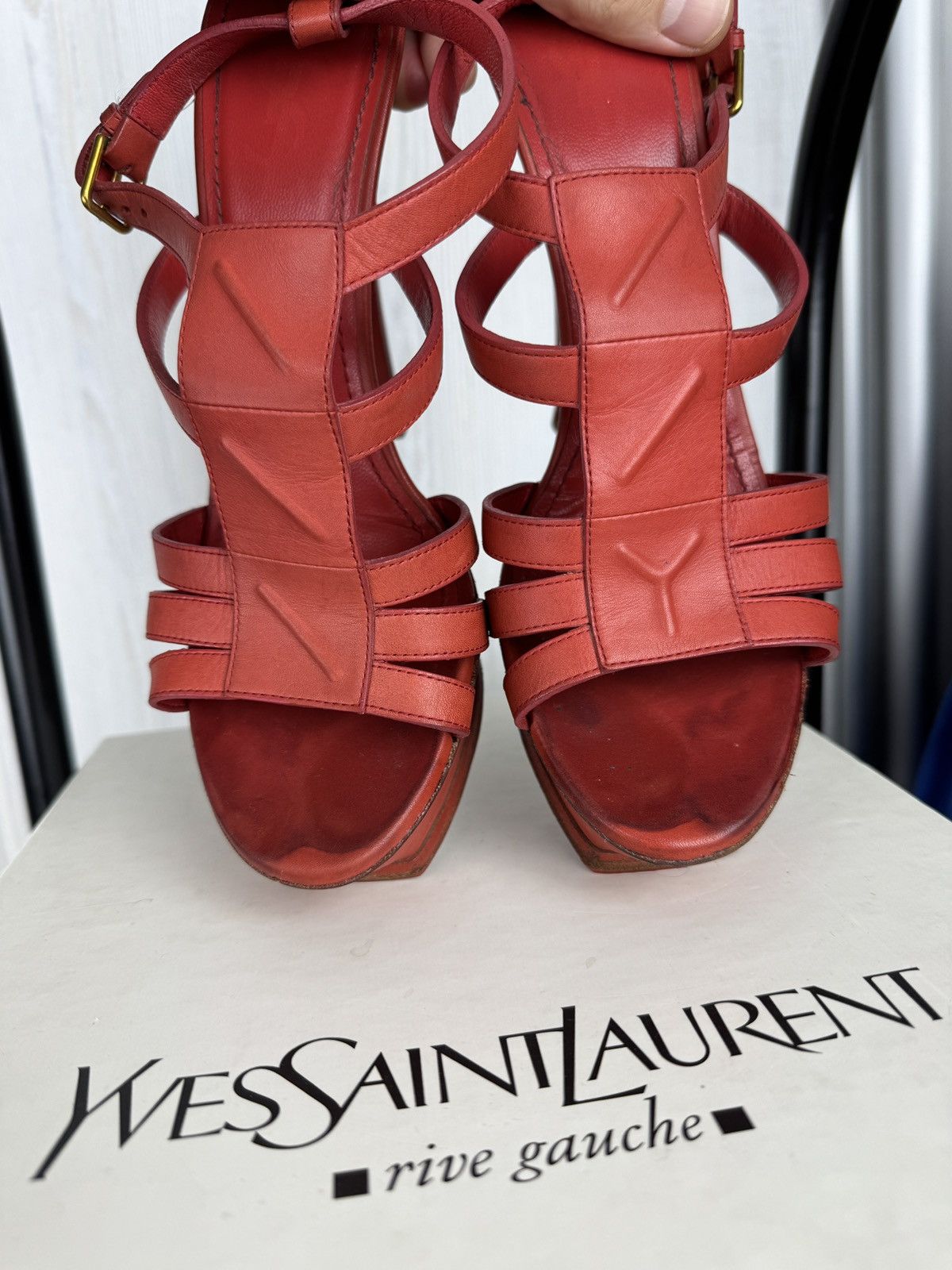 Yves Saint Laurent Yves Saint Laurent Rive Gauche Riveg 105 Platform Sandals Size US 9.5 / IT 39.5 - 9 Thumbnail