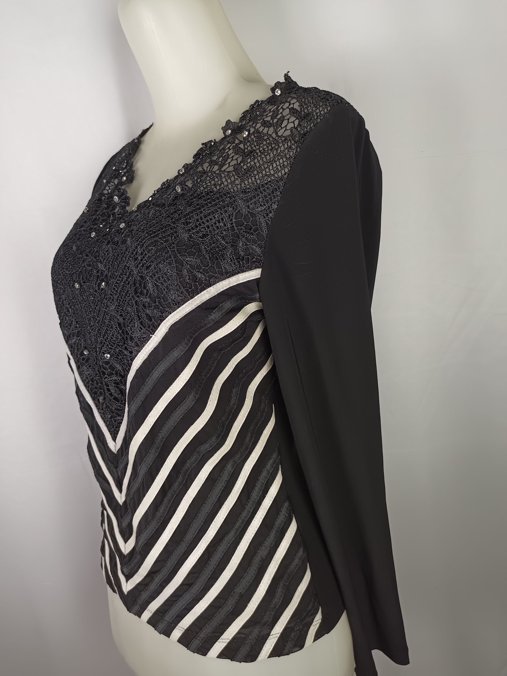 Designer × Japanese Brand SunBlossom Women's Lacy Striped Longsleeve Size M / US 6-8 / IT 42-44 - 9 Thumbnail