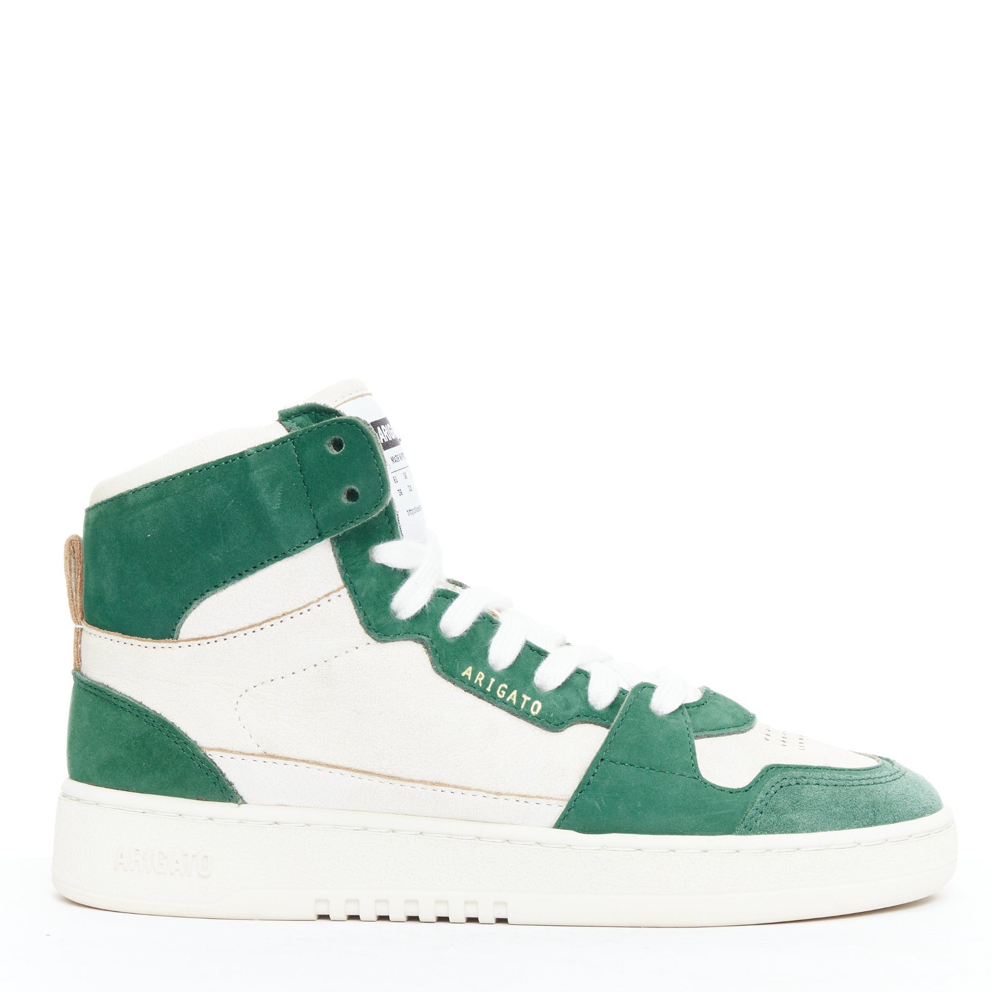 Axel Arigato AXEL ARIGATO Dice green seude white leather high top sneakers EU36 Size US 6 / IT 36 - 1 Thumbnail