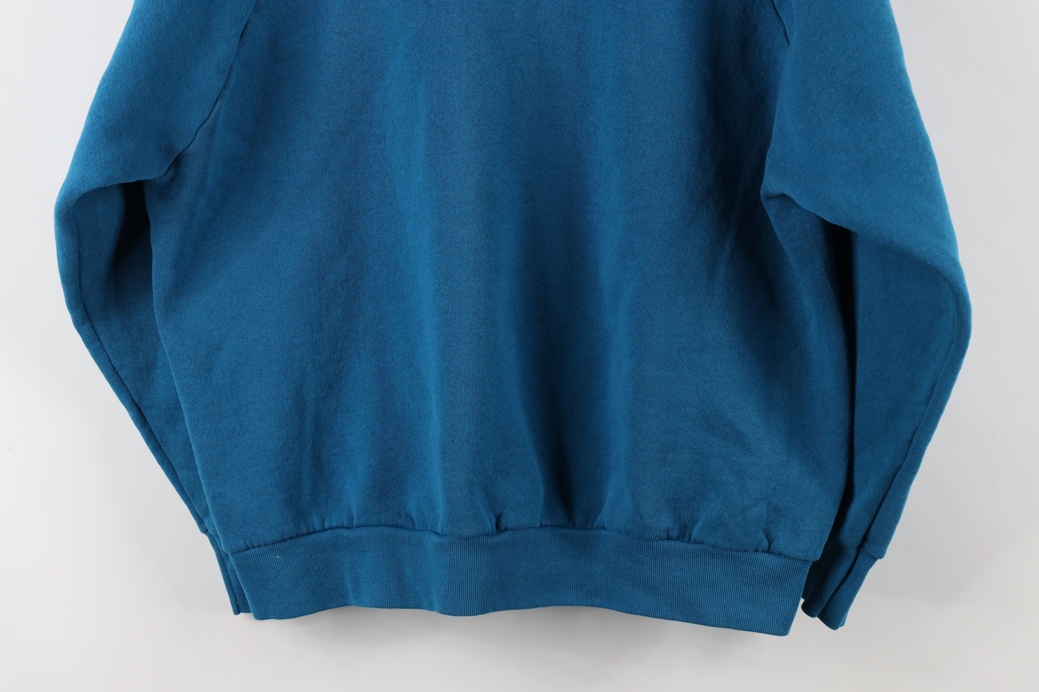 Vintage Vintage 90s Streetwear Blank Crewneck Sweatshirt Blue Size L / US 10 / IT 46 - 12 Thumbnail
