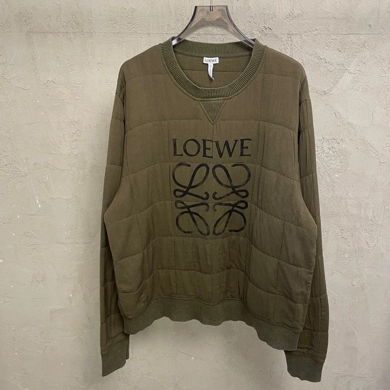 Loewe loewe Green chest large logo padded round-neck sweatshirt 2 Size US L / EU 52-54 / 3 - 1 Thumbnail