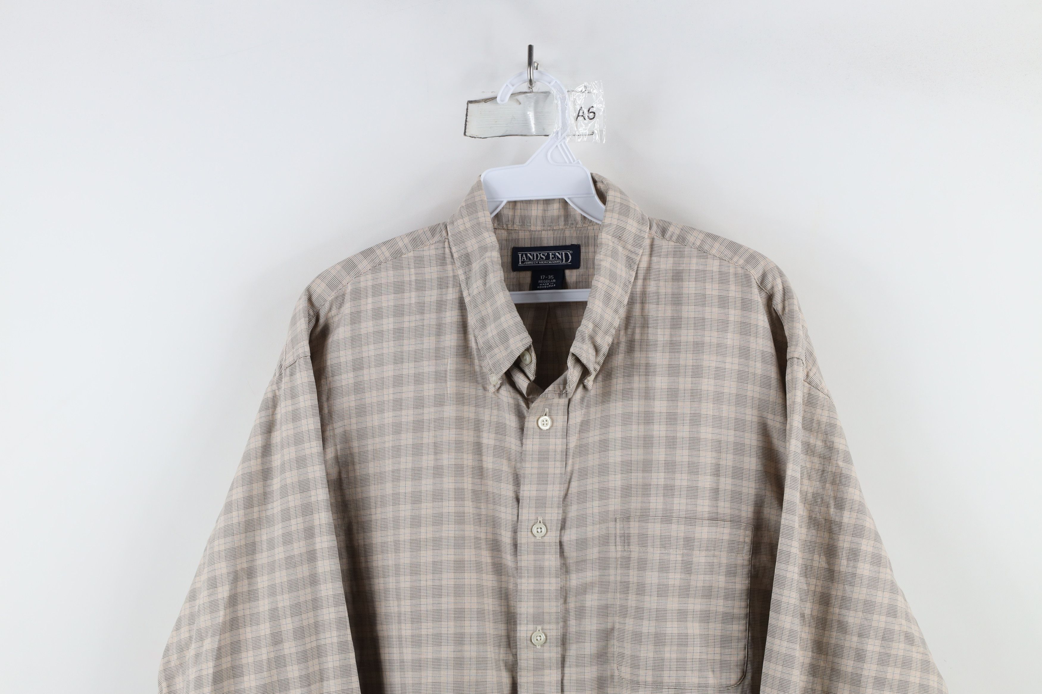 Lands' End × Vintage Vintage 90s Lands End Collared Button Down Shirt Plaid Size US M / EU 48-50 / 2 - 2 Thumbnail
