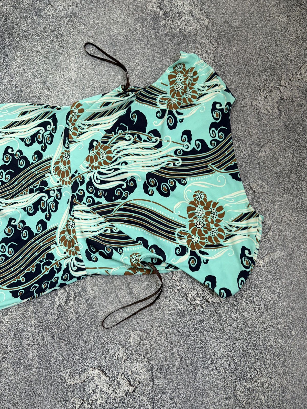Roberto Cavalli Roberto Cavalli Class Blue Floral Waves Print Sheath Dress Size M / US 6-8 / IT 42-44 - 8 Thumbnail